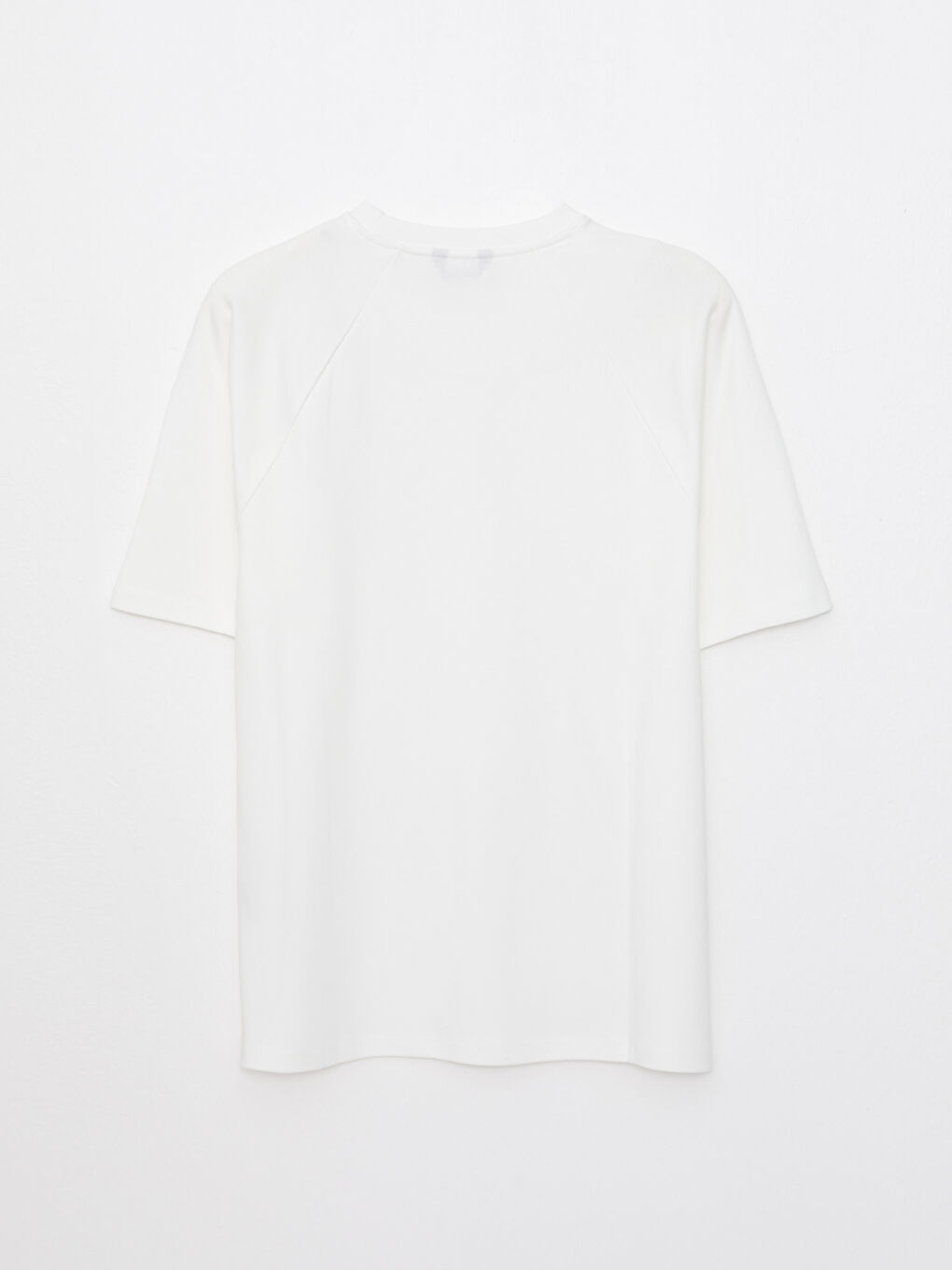 Ekru Bisiklet Yaka Penye Erkek Tişört-2