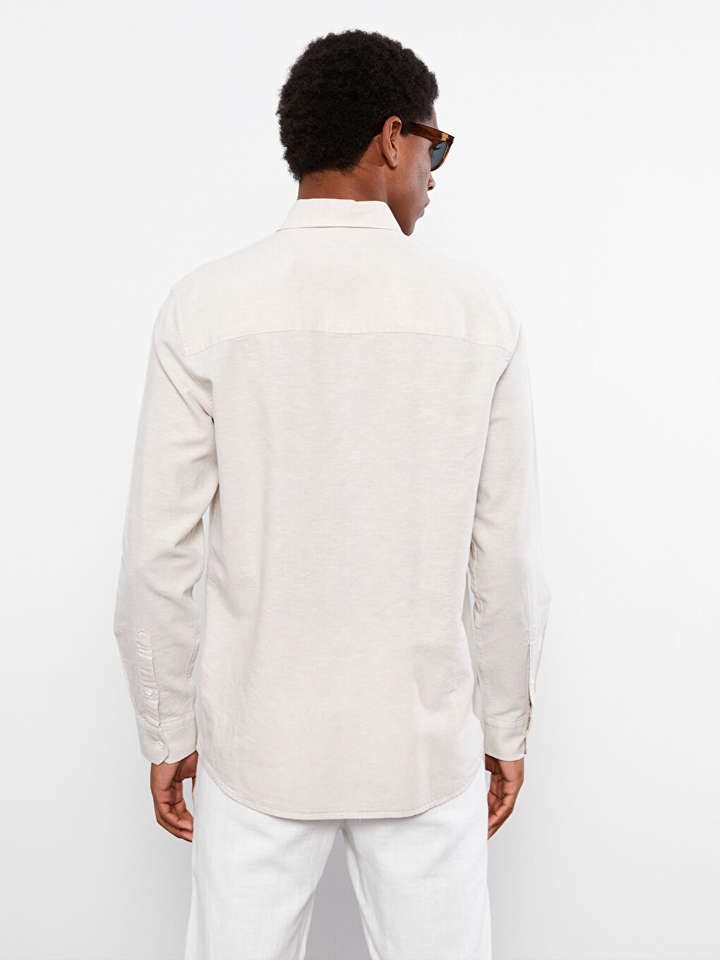 Regular Fit Long Sleeve Poplin Men's Shirt-4