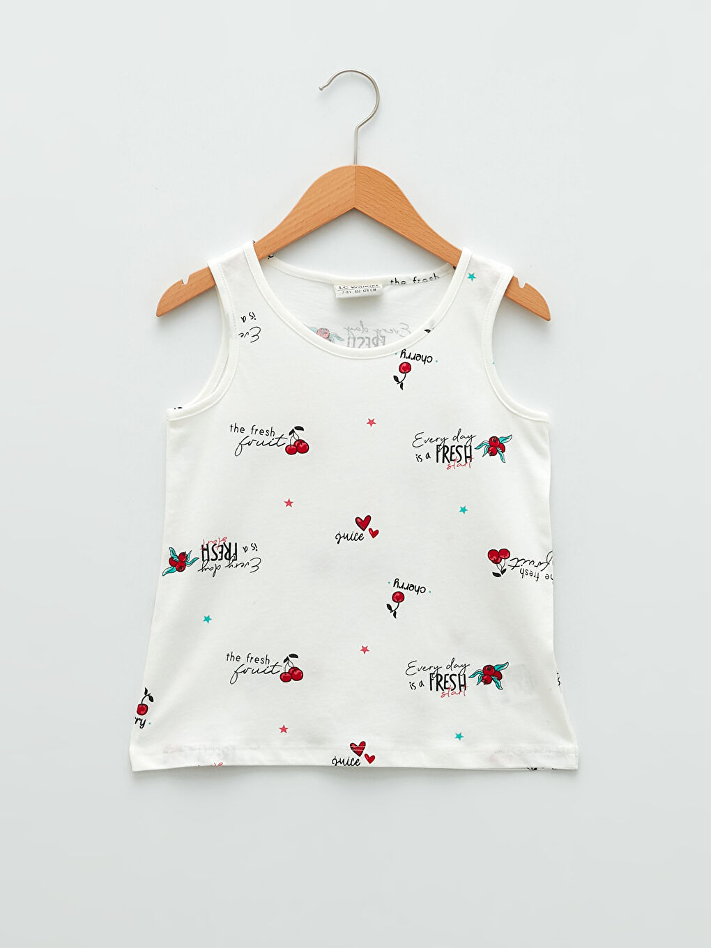 Débardeur en Coton Imprimé à Col Rond pour Fille