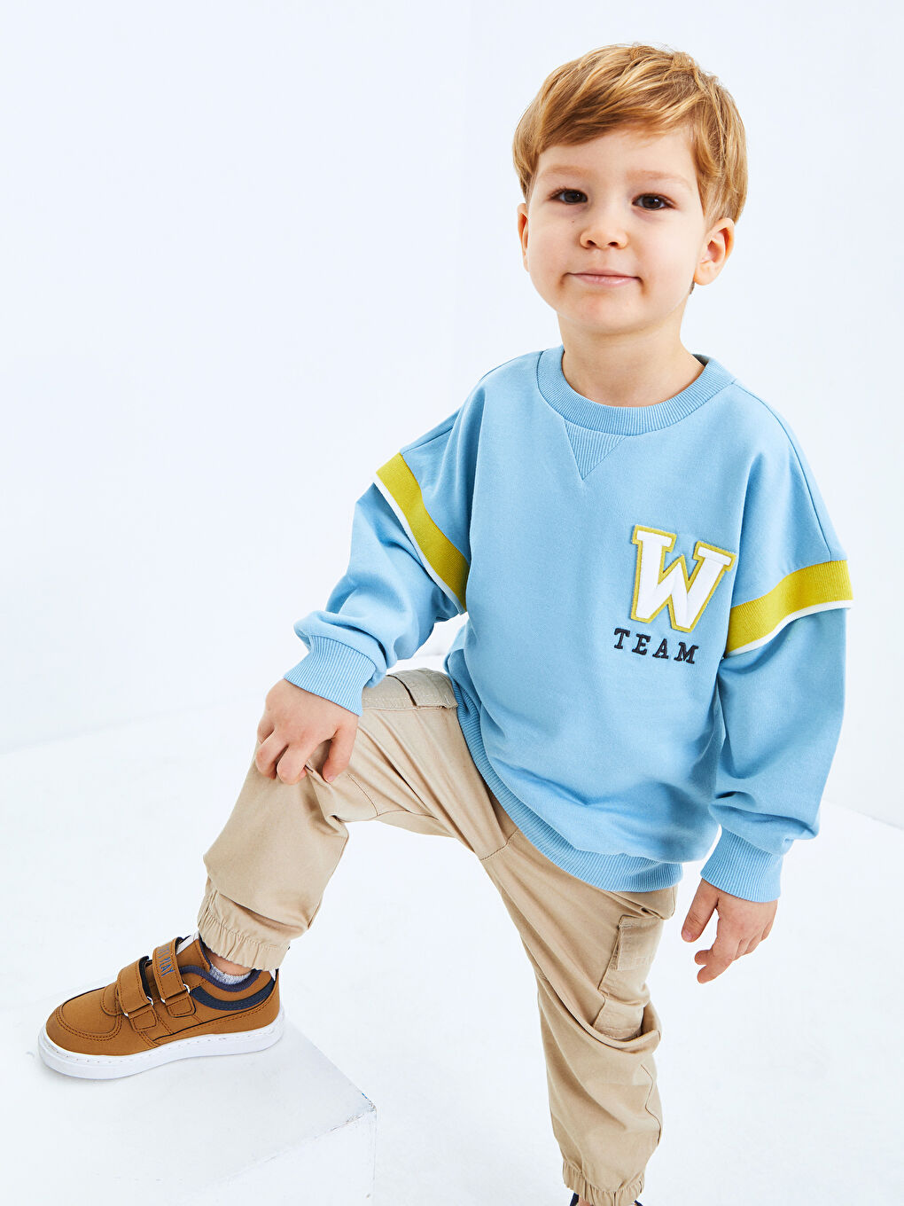 Crew Neck Long Sleeve Printed Baby Boys' Sweatshirt