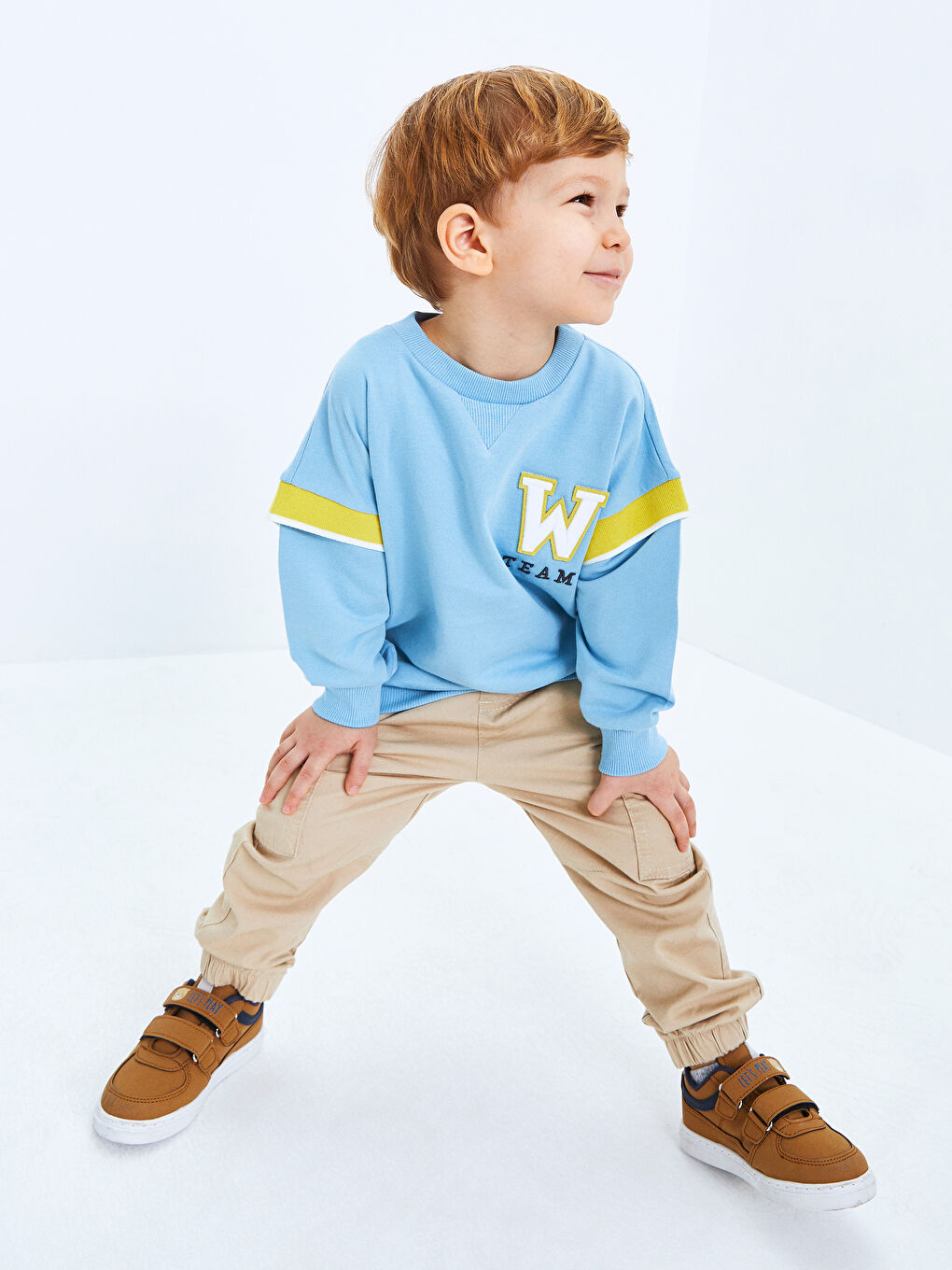 Crew Neck Long Sleeve Printed Baby Boys' Sweatshirt-2