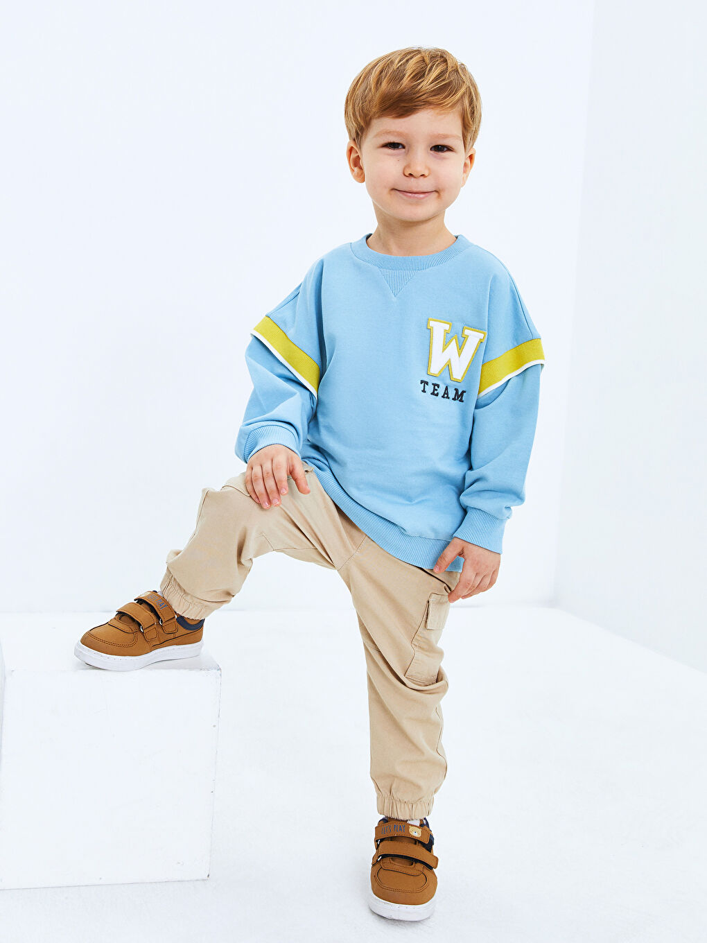 Crew Neck Long Sleeve Printed Baby Boys' Sweatshirt-3