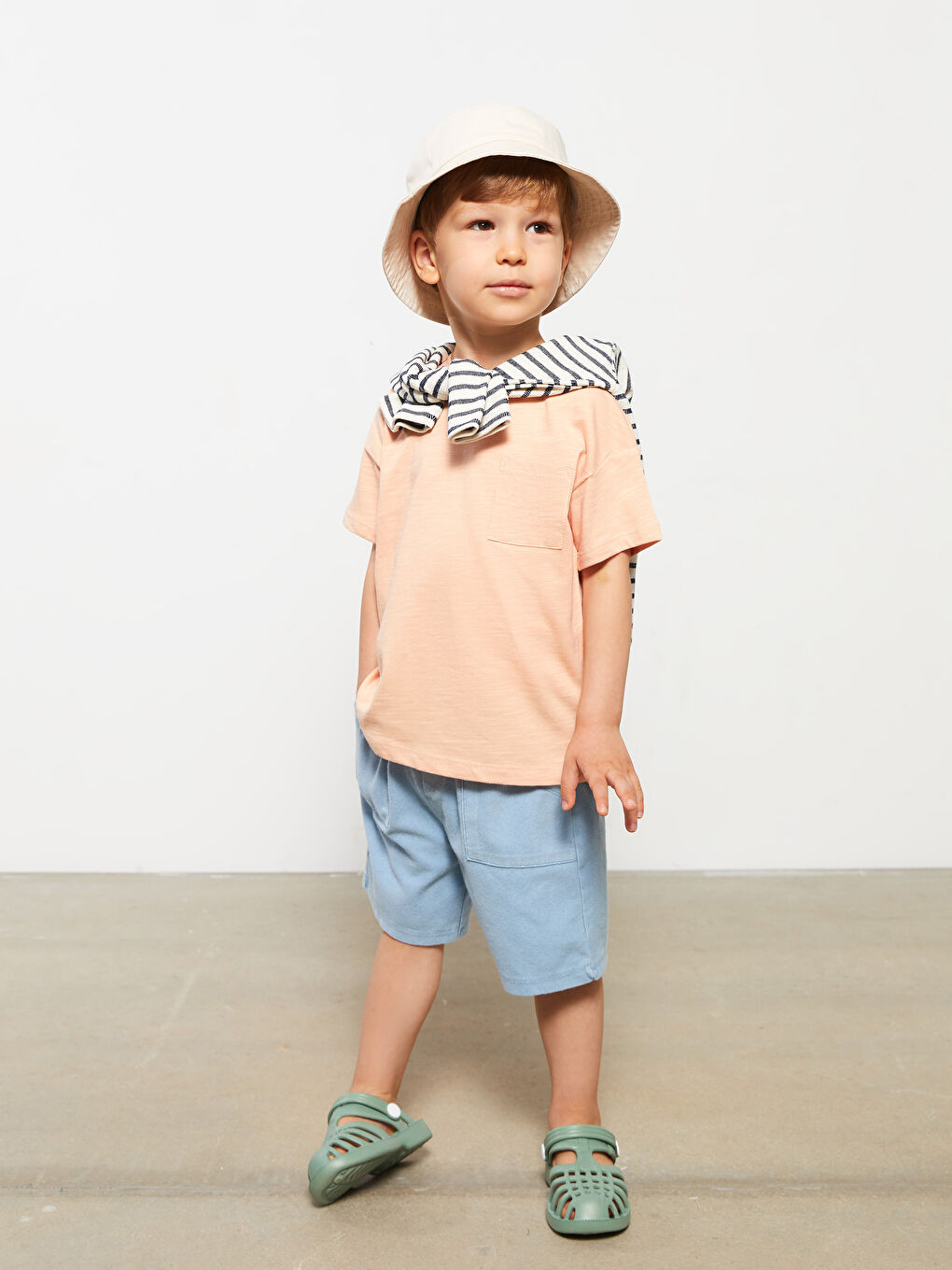 Crew Neck Short Sleeve Basic Cotton Baby Boy T-Shirt -S27946Z1-FME