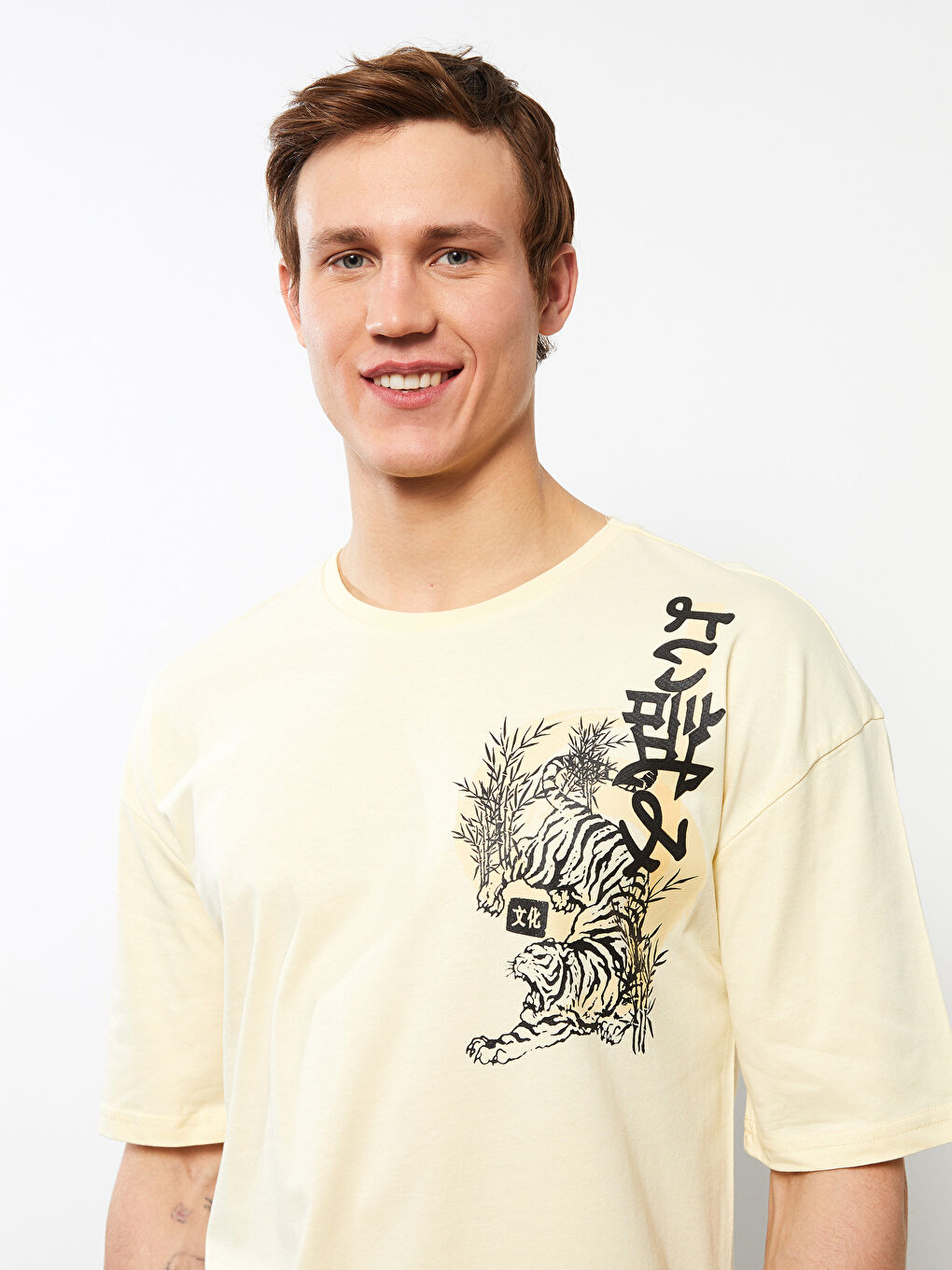 Oversize Crew Neck Short Sleeve Printed Jersey Men's T-Shirt-2