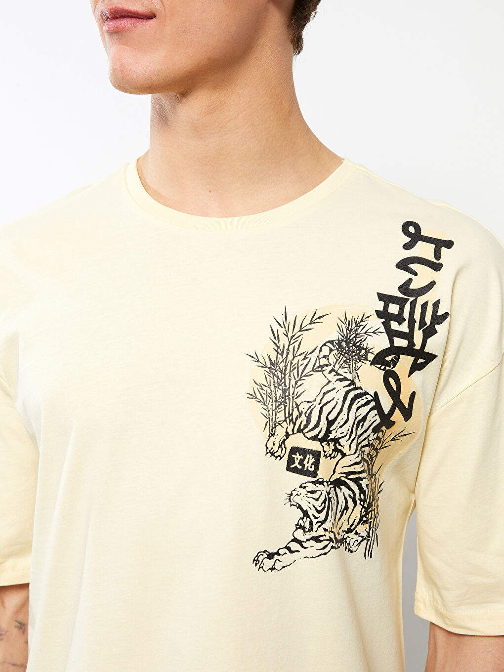 Oversize Crew Neck Short Sleeve Printed Jersey Men's T-Shirt-3