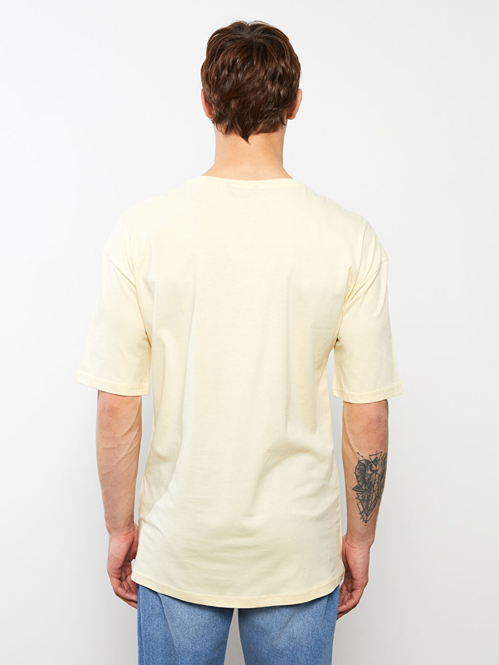 Oversize Crew Neck Short Sleeve Printed Jersey Men's T-Shirt-4