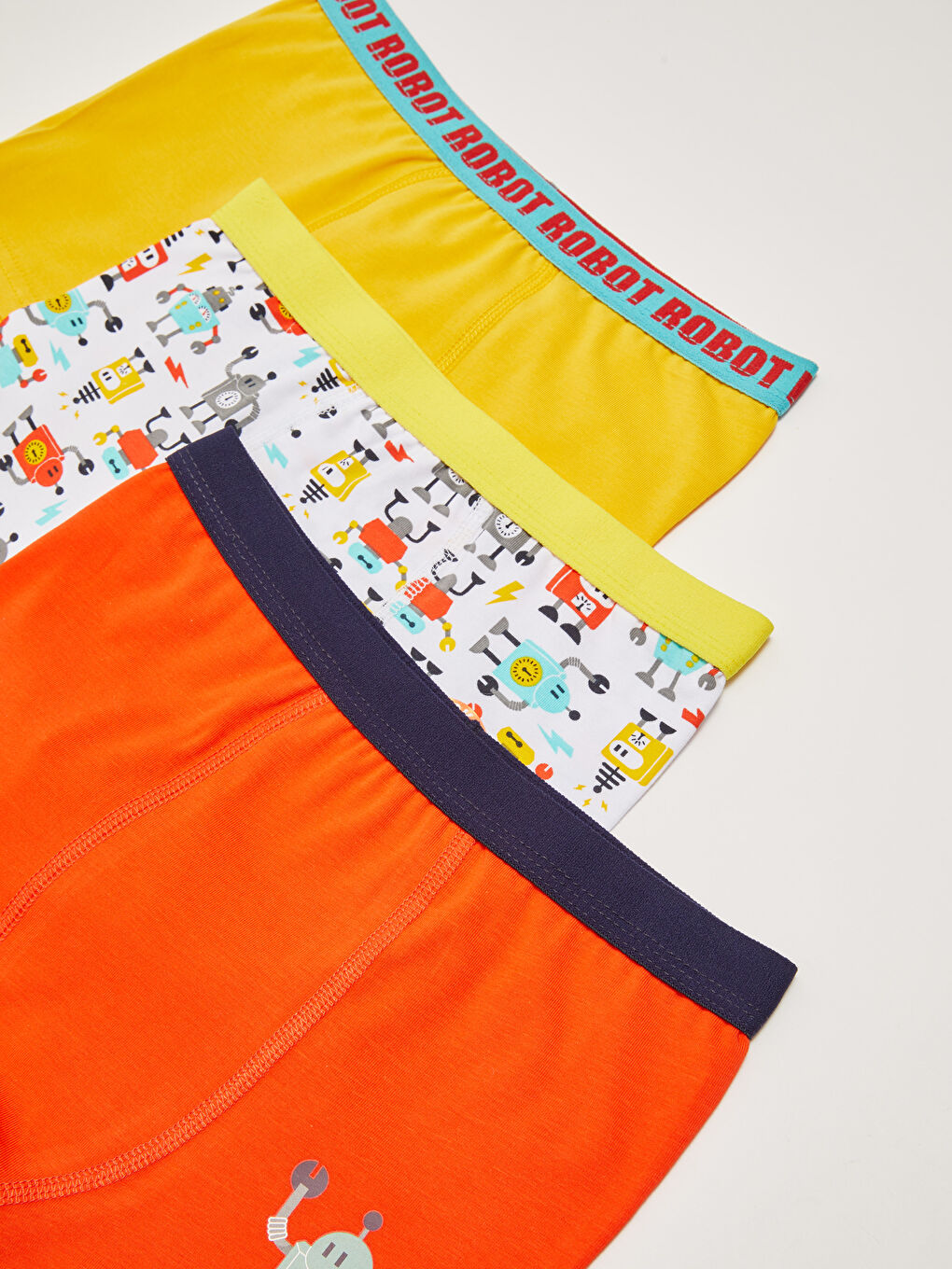 Beyaz Baskılı Pamuklu Erkek Çocuk Boxer 3'lü-2