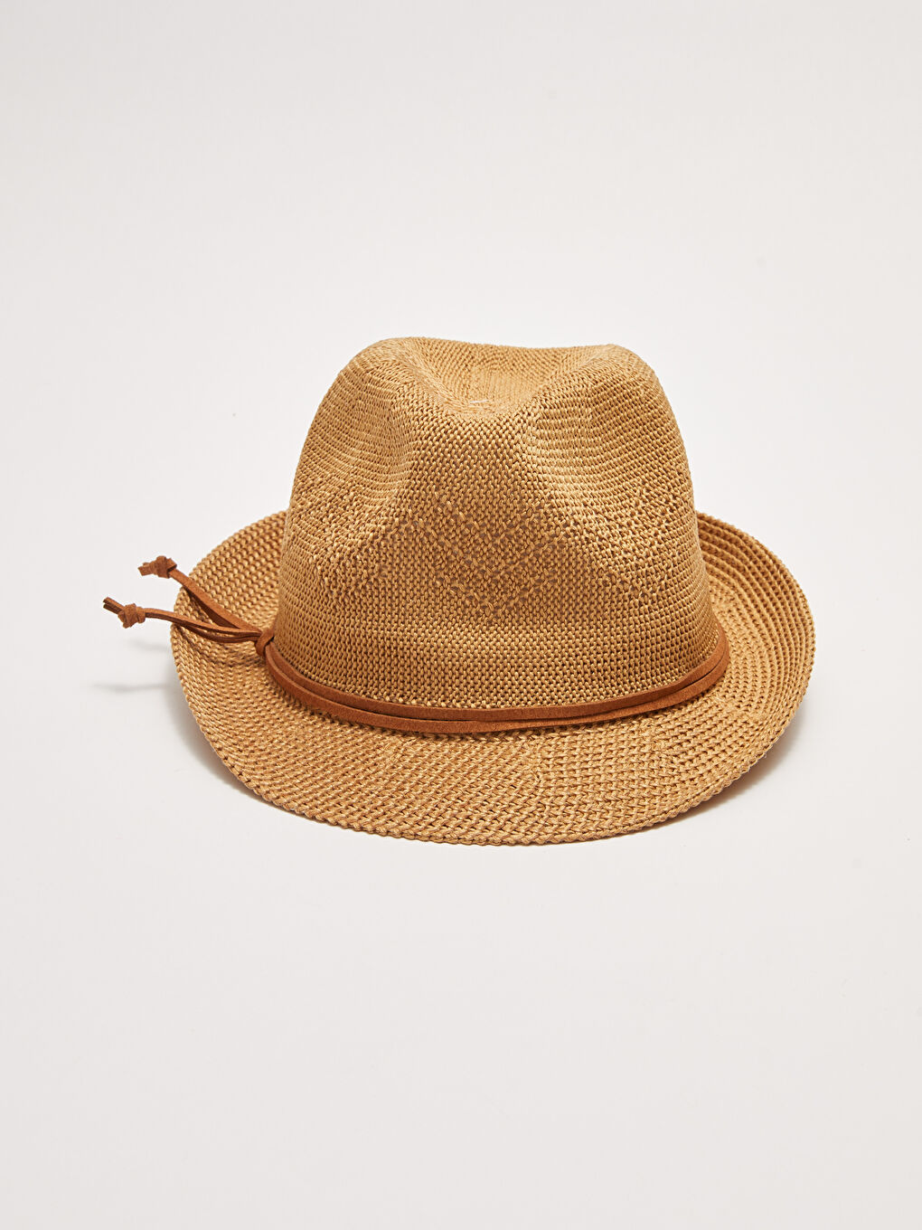 Kahverengi Biyeli Kadın Hasır Fötr Şapka