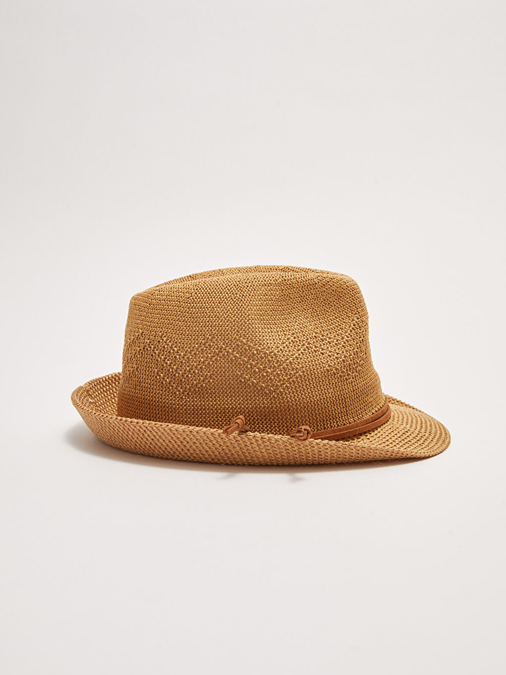 Kahverengi Biyeli Kadın Hasır Fötr Şapka-2