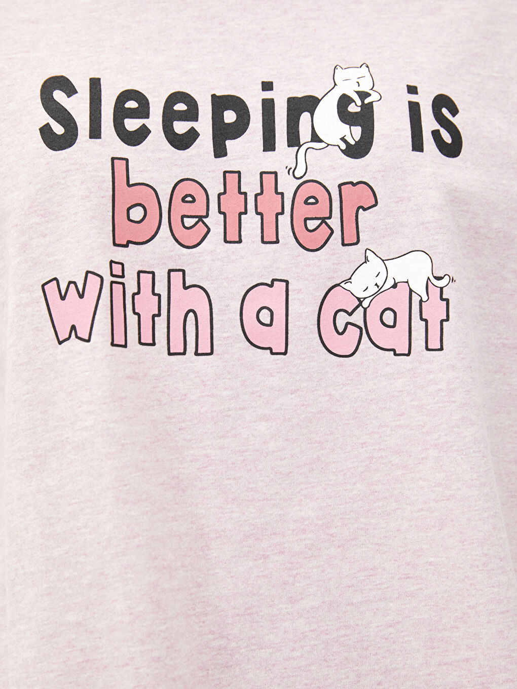 Gri Bisiklet Yaka Baskılı Uzun Kollu Kadın Pijama Takımı-3