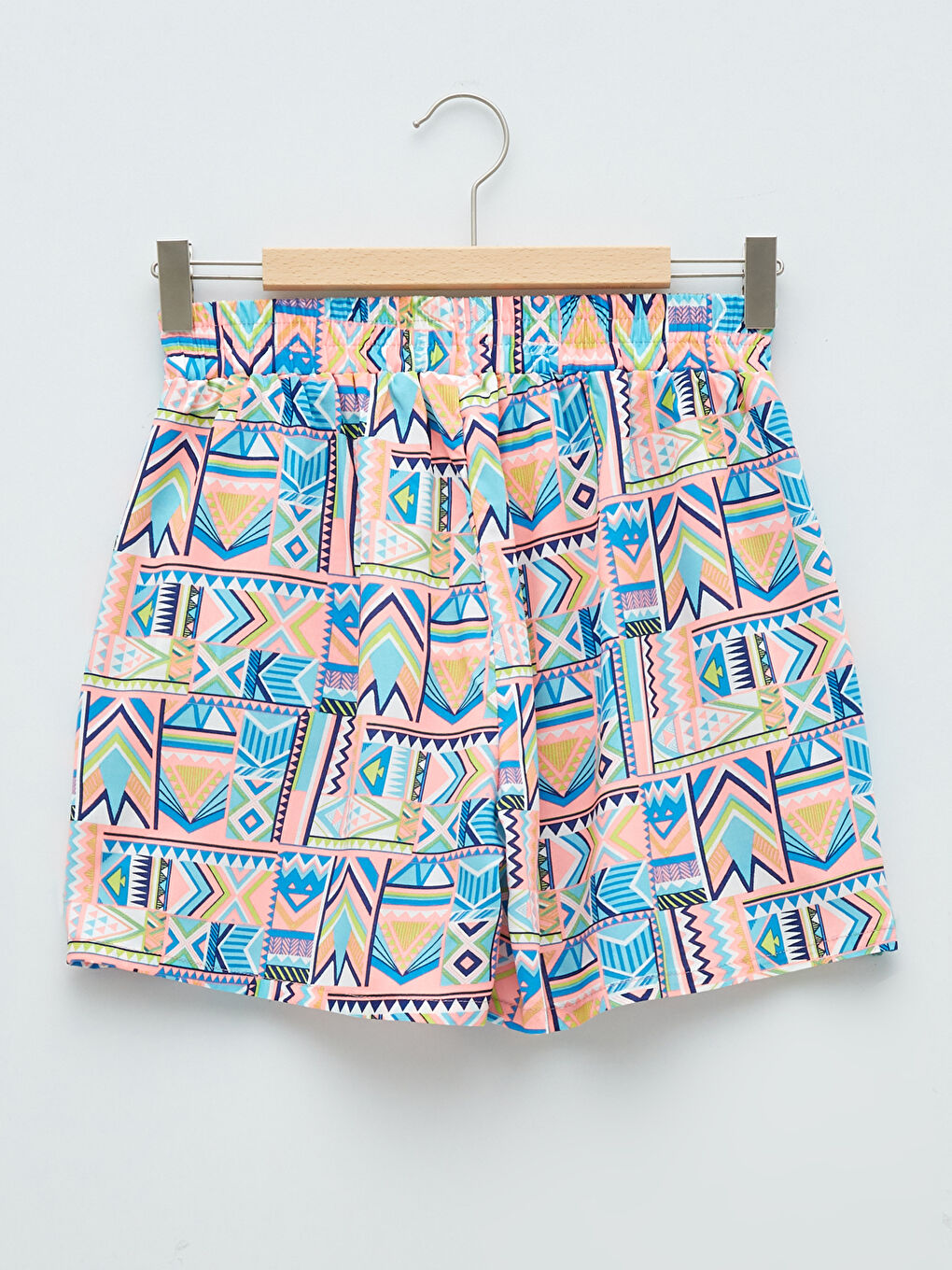 Шорты для девочек из вискозы с эластичной талией и узором-1