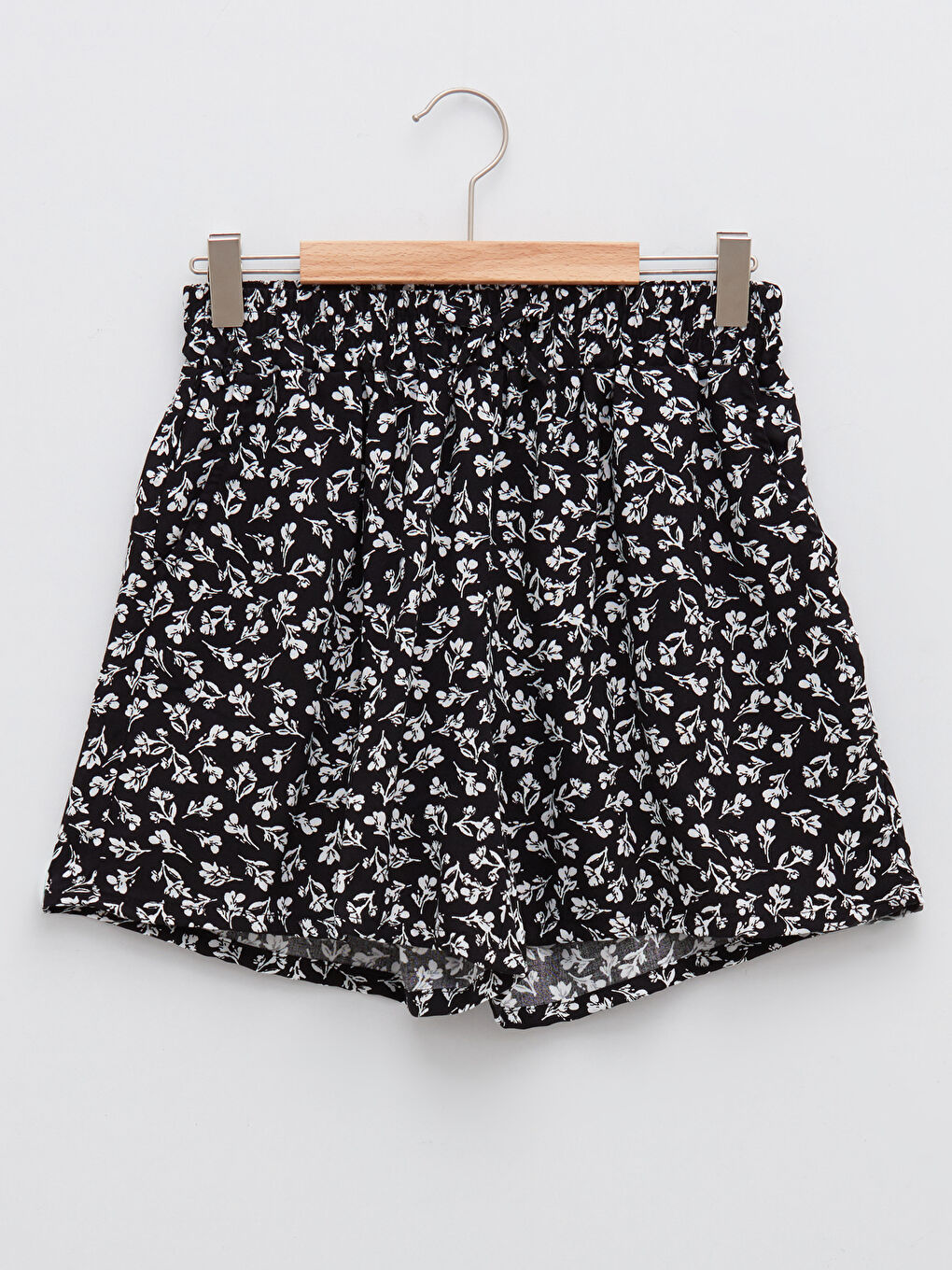 Elastic Waist Patterned Viscose Girl Shorts