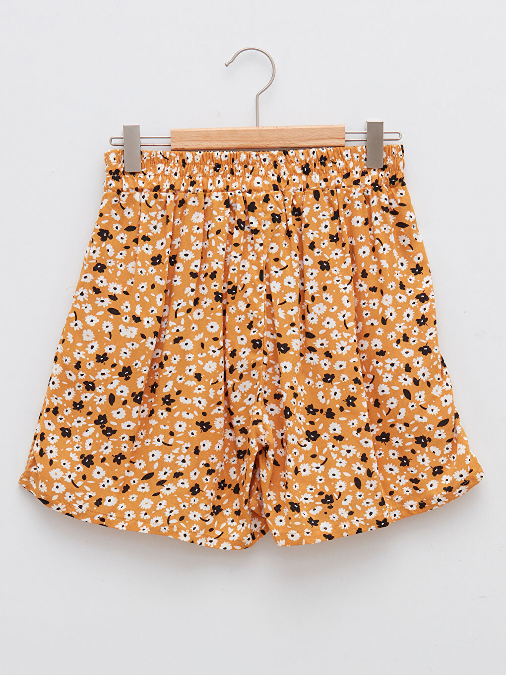 Shorts Fille en Viscose à Taille Élastique et Motif-1