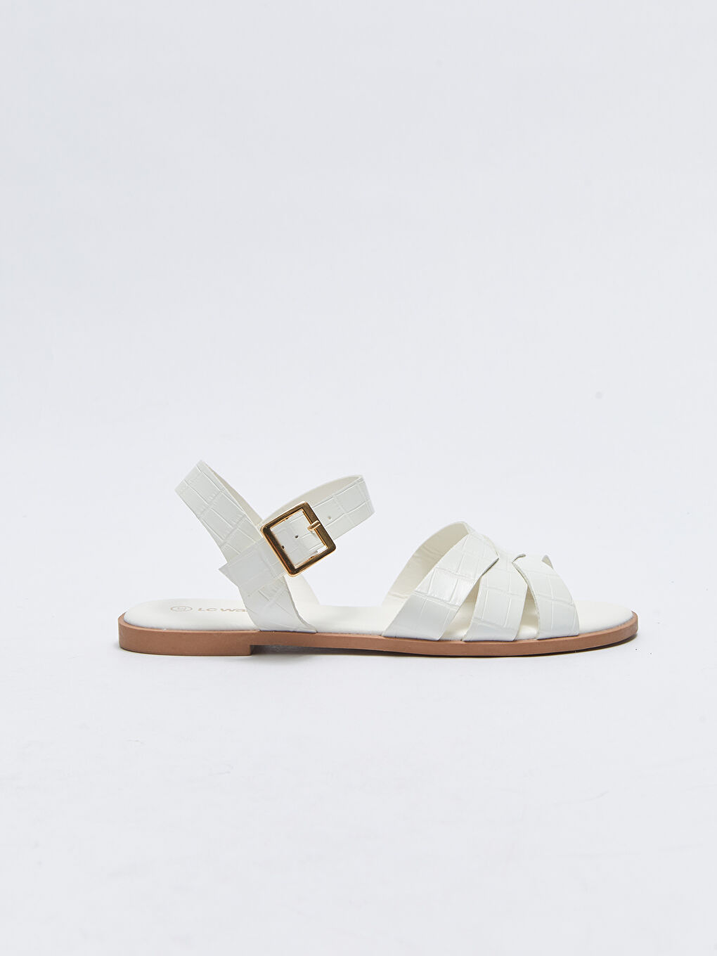 صنادل نسائية بتفاصيل مشبك بمظهر الجلد-1