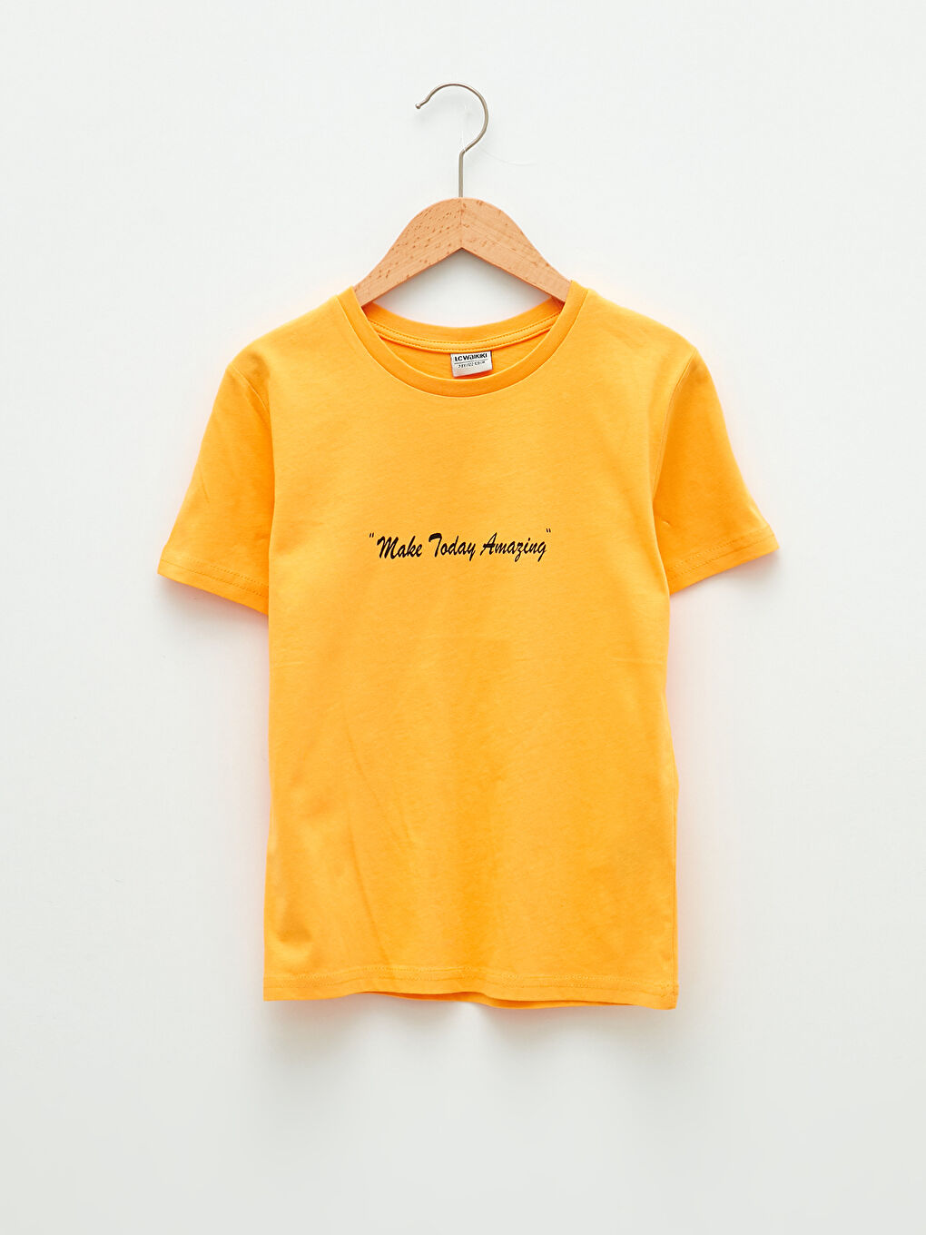 Crew Neck Letter Printed Short Sleeve Boy T-Shirt