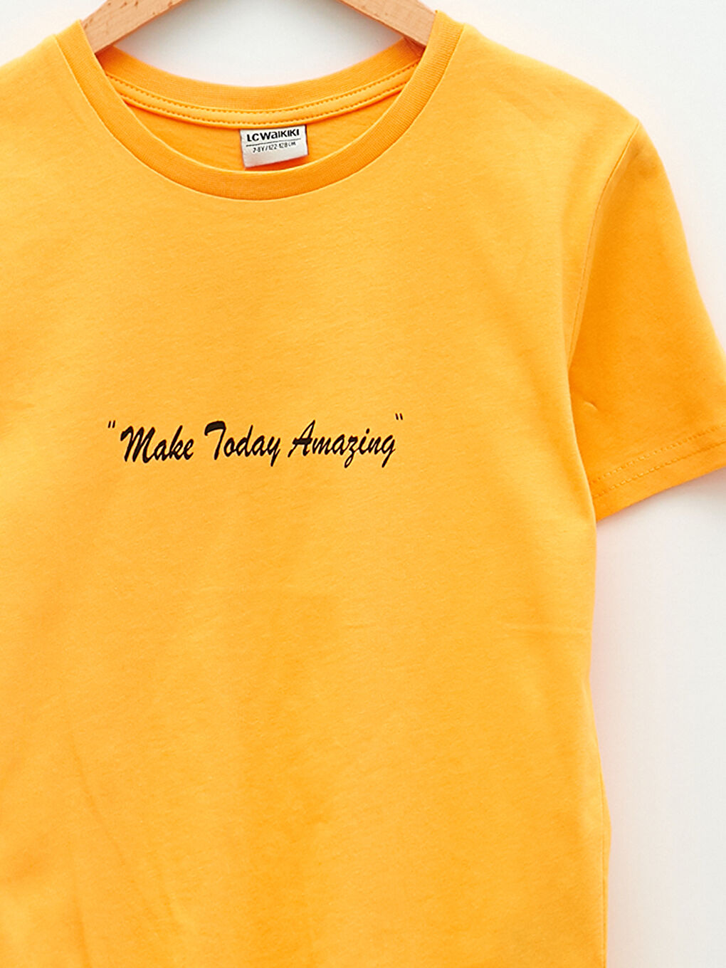 Crew Neck Letter Printed Short Sleeve Boy T-Shirt-2