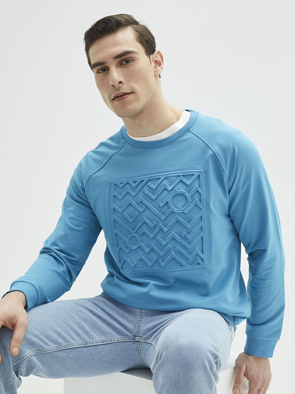 LC Waikiki Crew Neck Long Sleeve Printed Men's Sweatshirt -S28012Z8-GUL