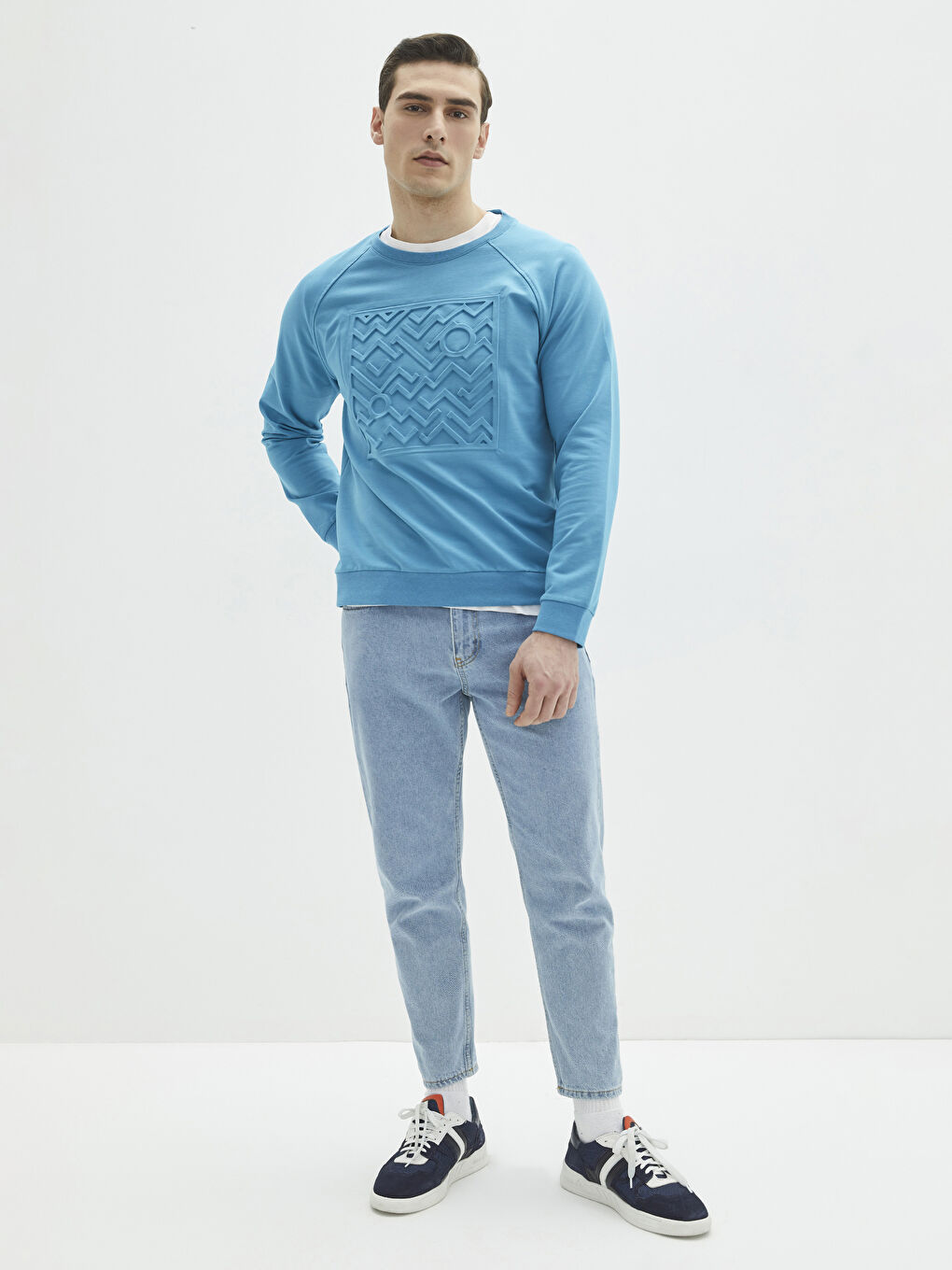 LC Waikiki Crew Neck Long Sleeve Printed Men's Sweatshirt -S28012Z8-GUL