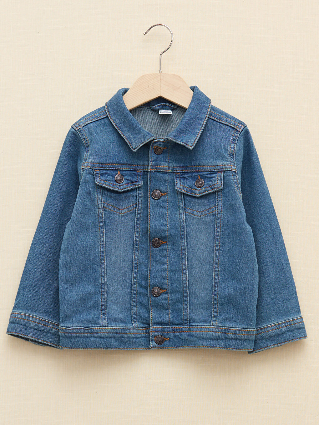 İndigo Polo Yaka Uzun Kollu Basic Erkek Bebek Jean Ceket