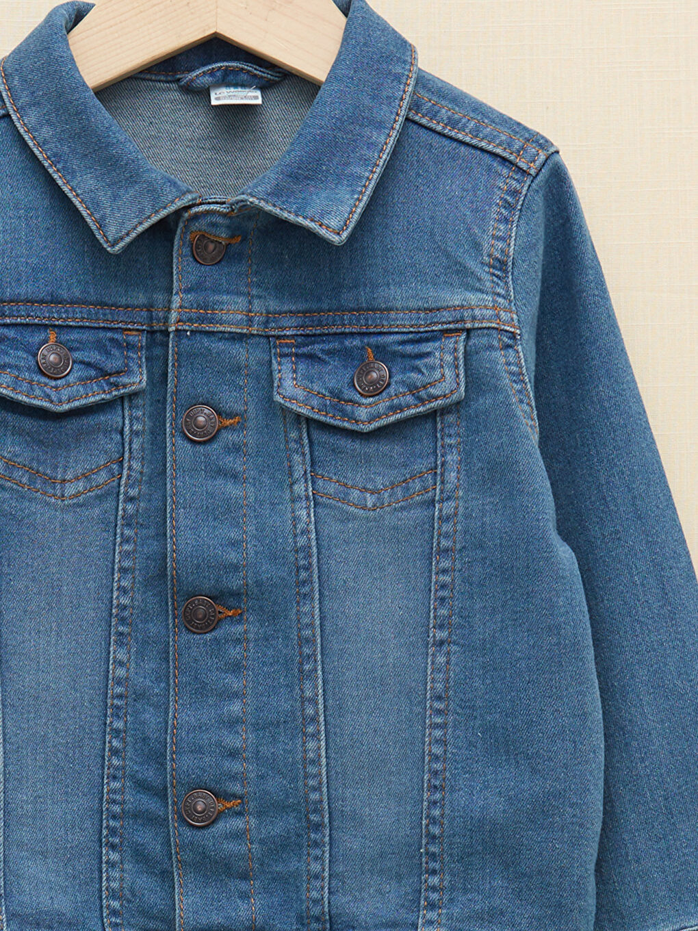 İndigo Polo Yaka Uzun Kollu Basic Erkek Bebek Jean Ceket-2