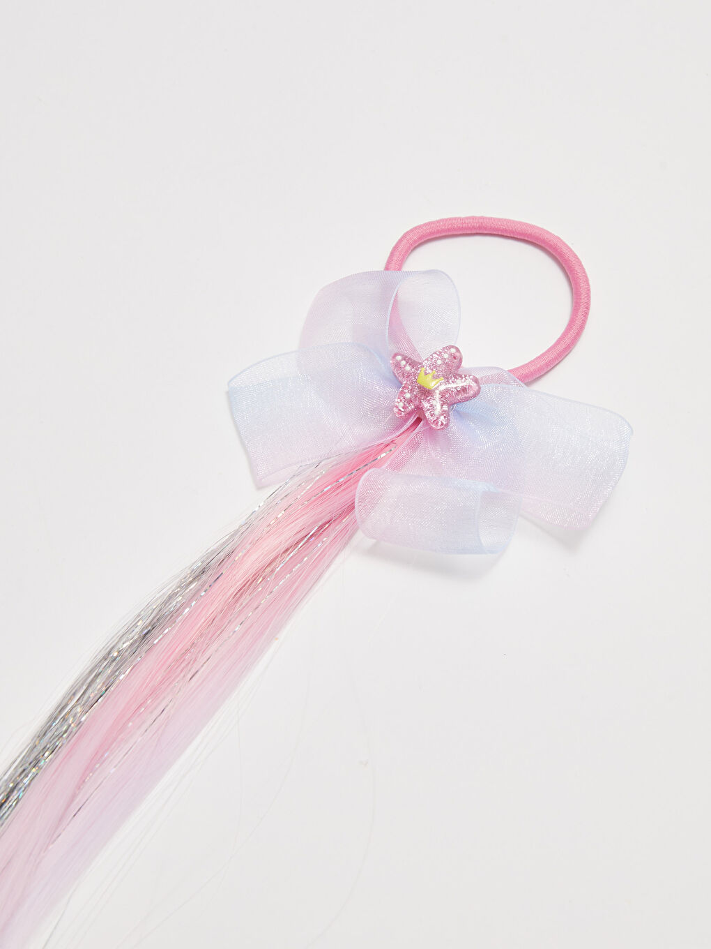 بنات رباط مطاطي مشبك شعر لامع ملون-1