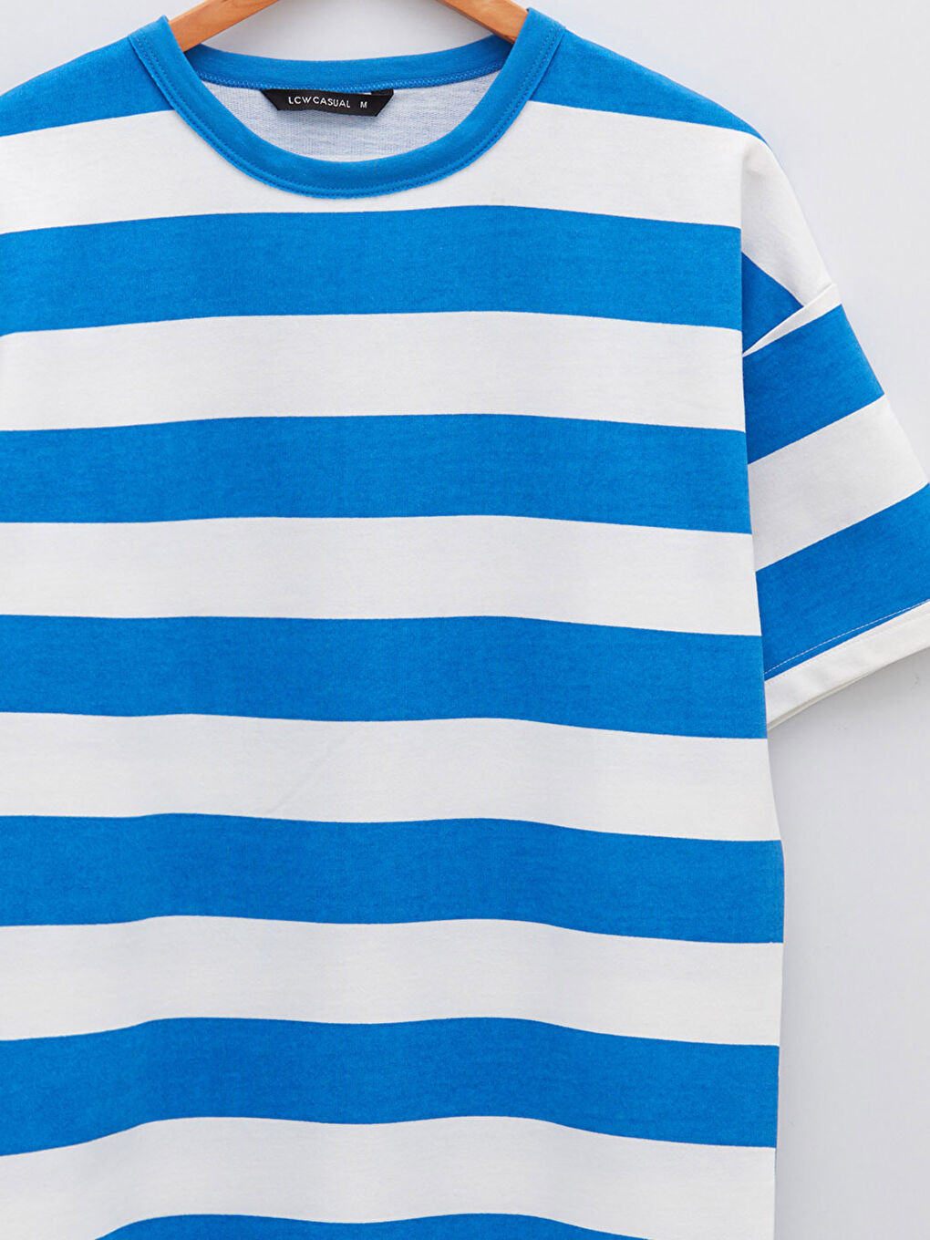 Mavi Bisiklet Yaka Renk Bloklu Kısa Kollu Kadın Elbise-7