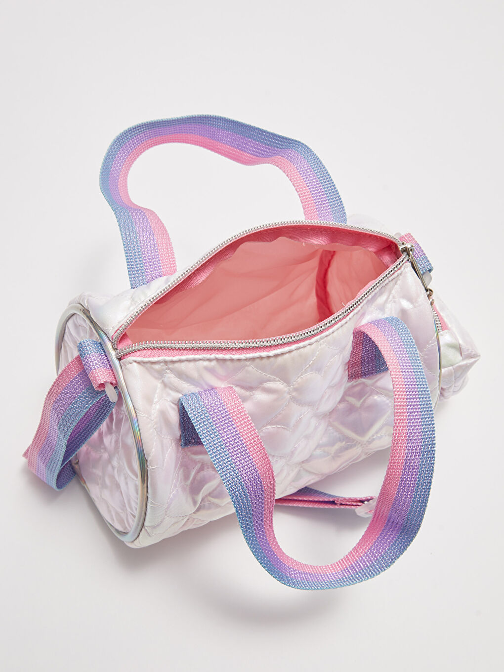 حقيبة يد مبطنة ومطرزة بشكل قلب بمظهر لامع وحقيبة صغيرة-2