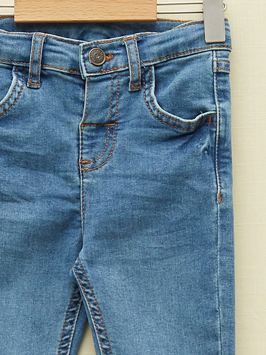 İndigo Skinny Fit Basic Erkek Bebek Jean Pantolon-5