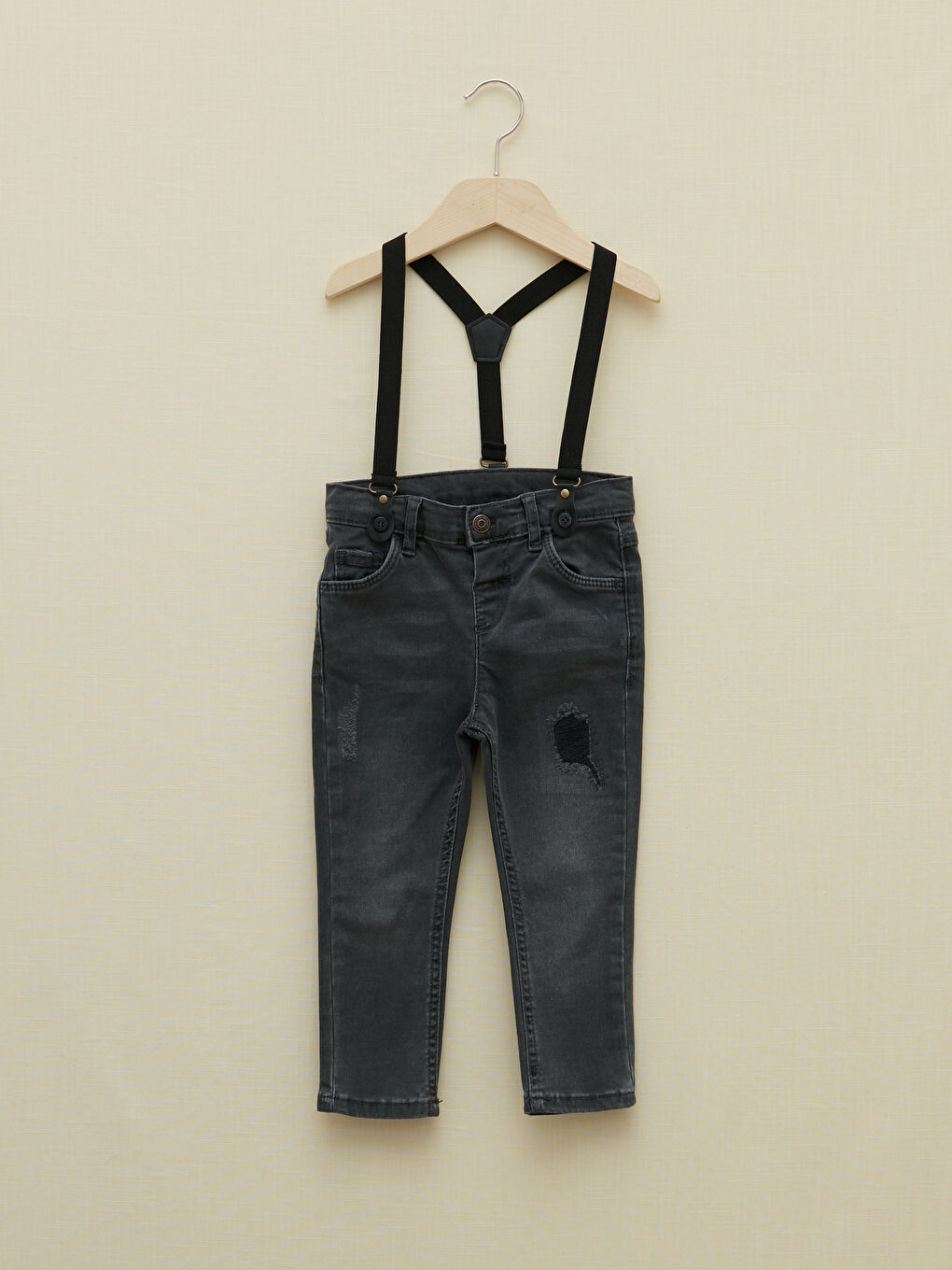 Skinny Fit Basic Baby Boy Jeans and Suspenders 2-Pack Set