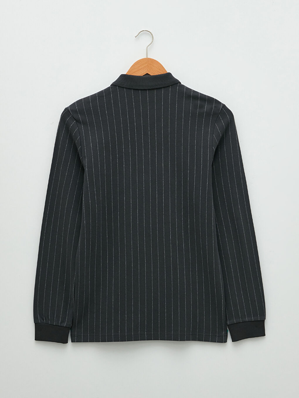 SOUTHBLUE Polo Neck Long Sleeve Striped Men's Sweatshirt -S28079Z8-LE0