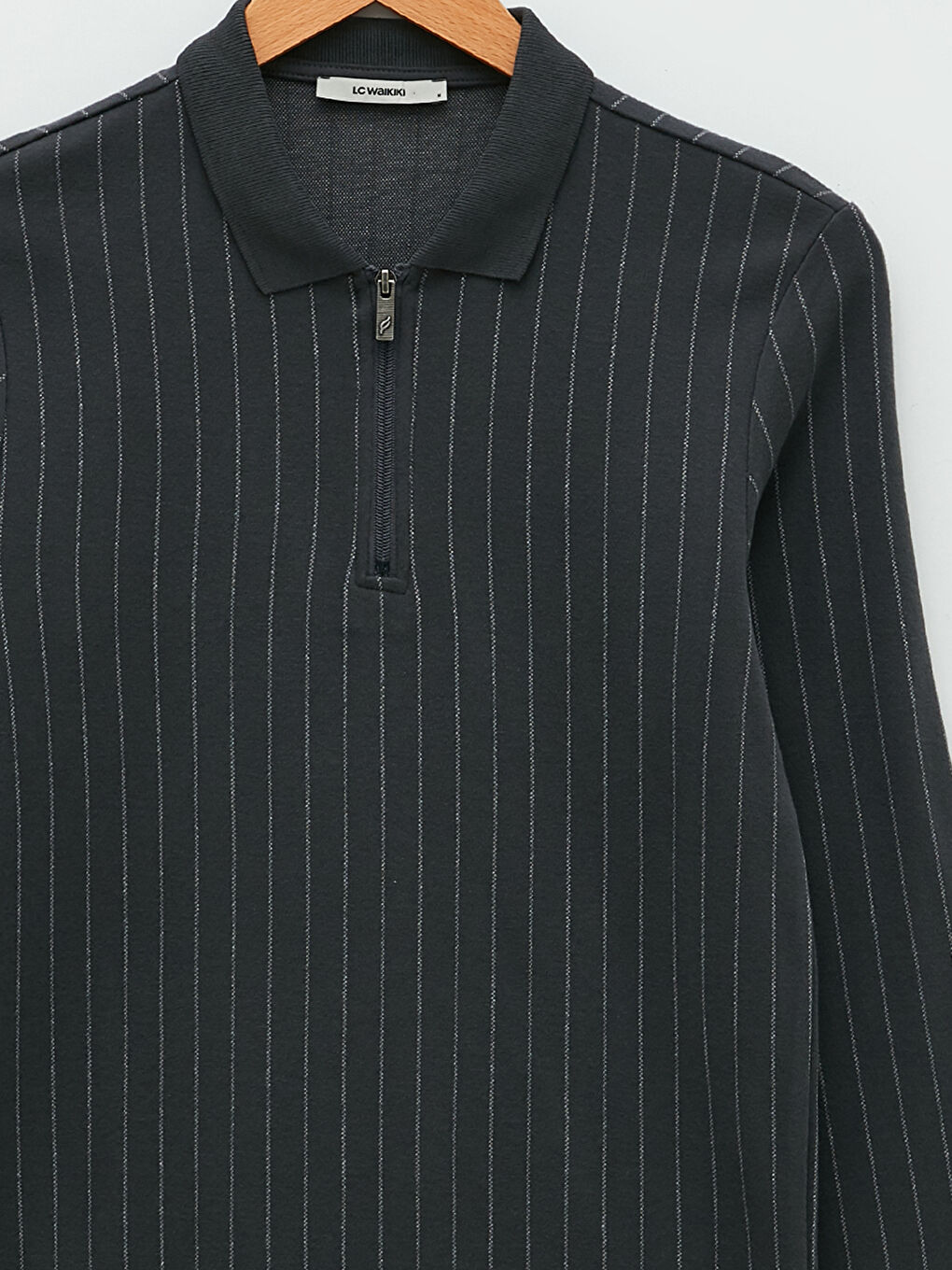 SOUTHBLUE Polo Neck Long Sleeve Striped Men's Sweatshirt -S28079Z8-LE0