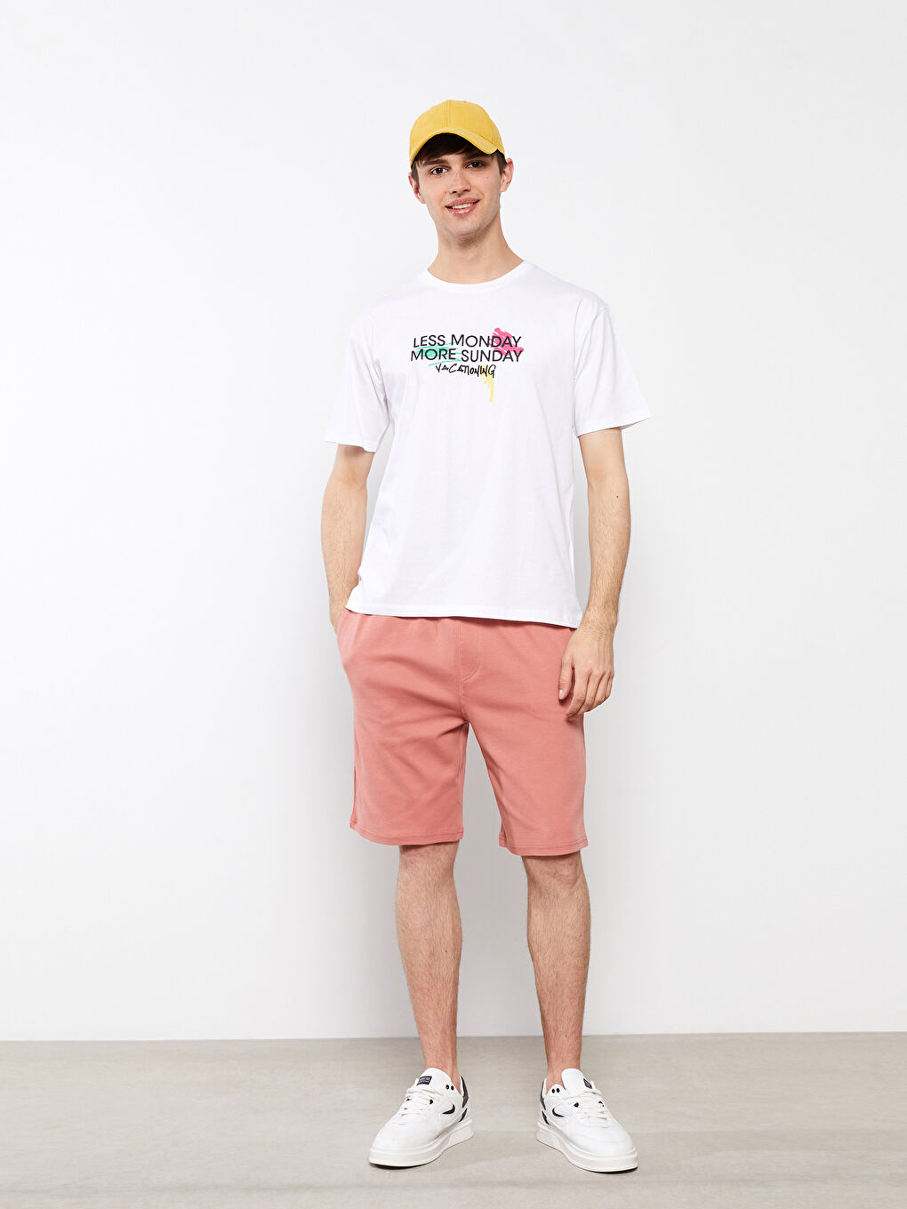 Oversize Bisiklet Yaka Kısa Kollu Baskılı Penye Erkek Tişört