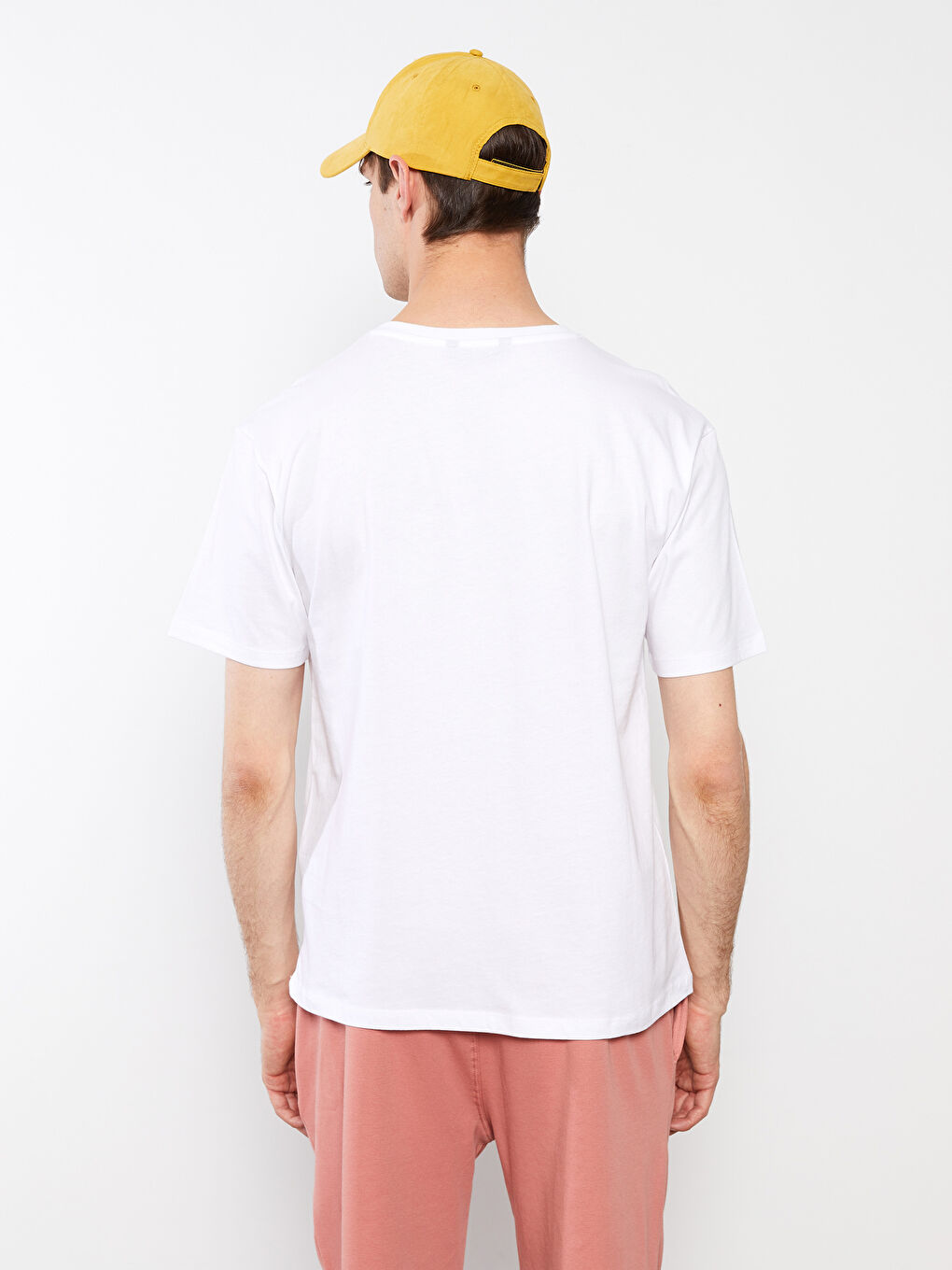 Oversize Bisiklet Yaka Kısa Kollu Baskılı Penye Erkek Tişört-4