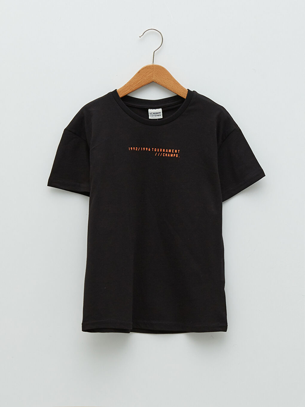 Bisiklet Yaka Baskılı Kısa Kollu Pamuklu Erkek Çocuk Tişört