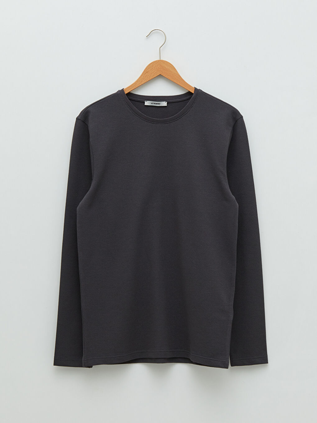 Antrasit Bisiklet Yaka Uzun Kollu Erkek Sweatshirt-5