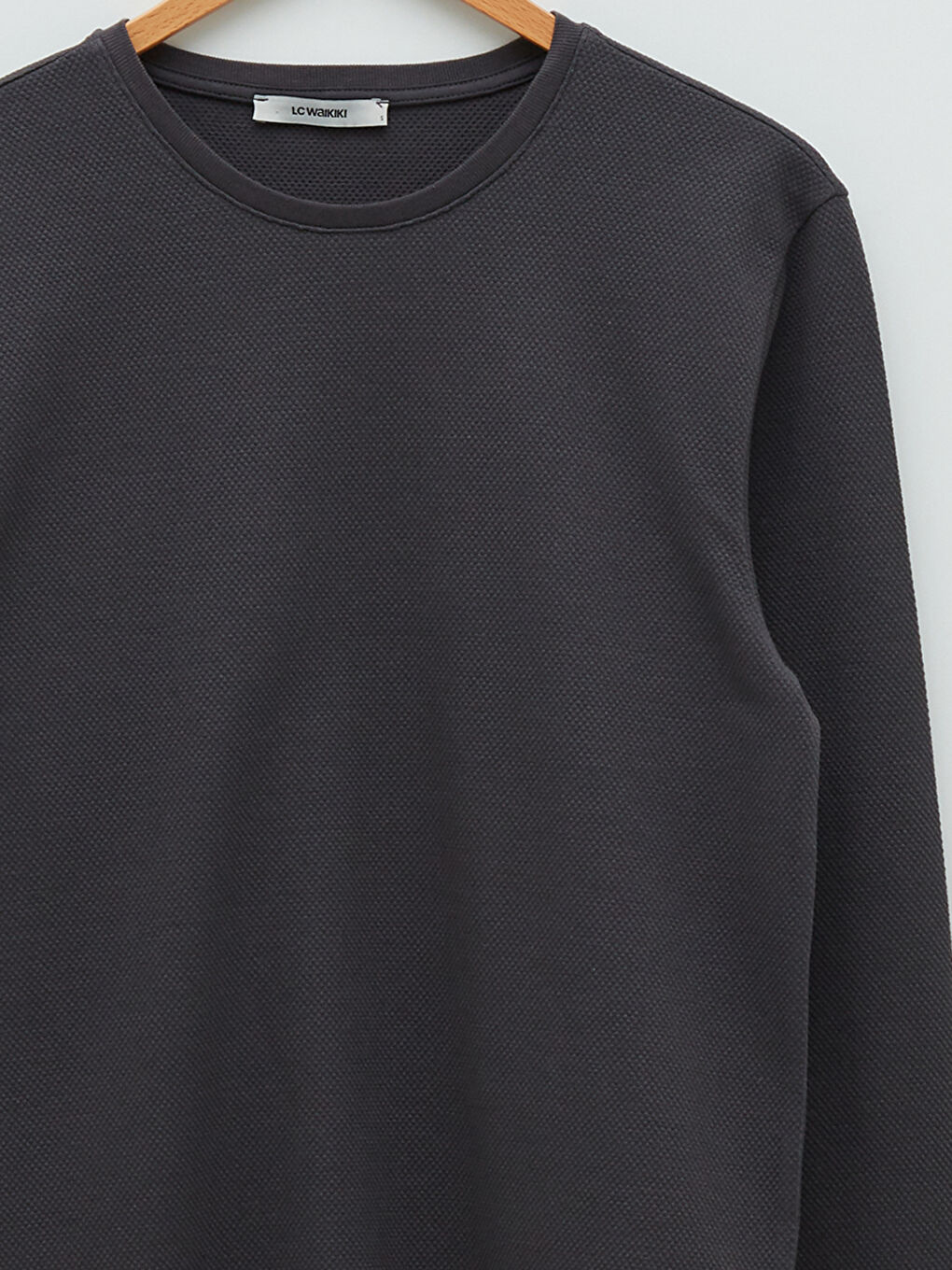 Antrasit Bisiklet Yaka Uzun Kollu Erkek Sweatshirt-7