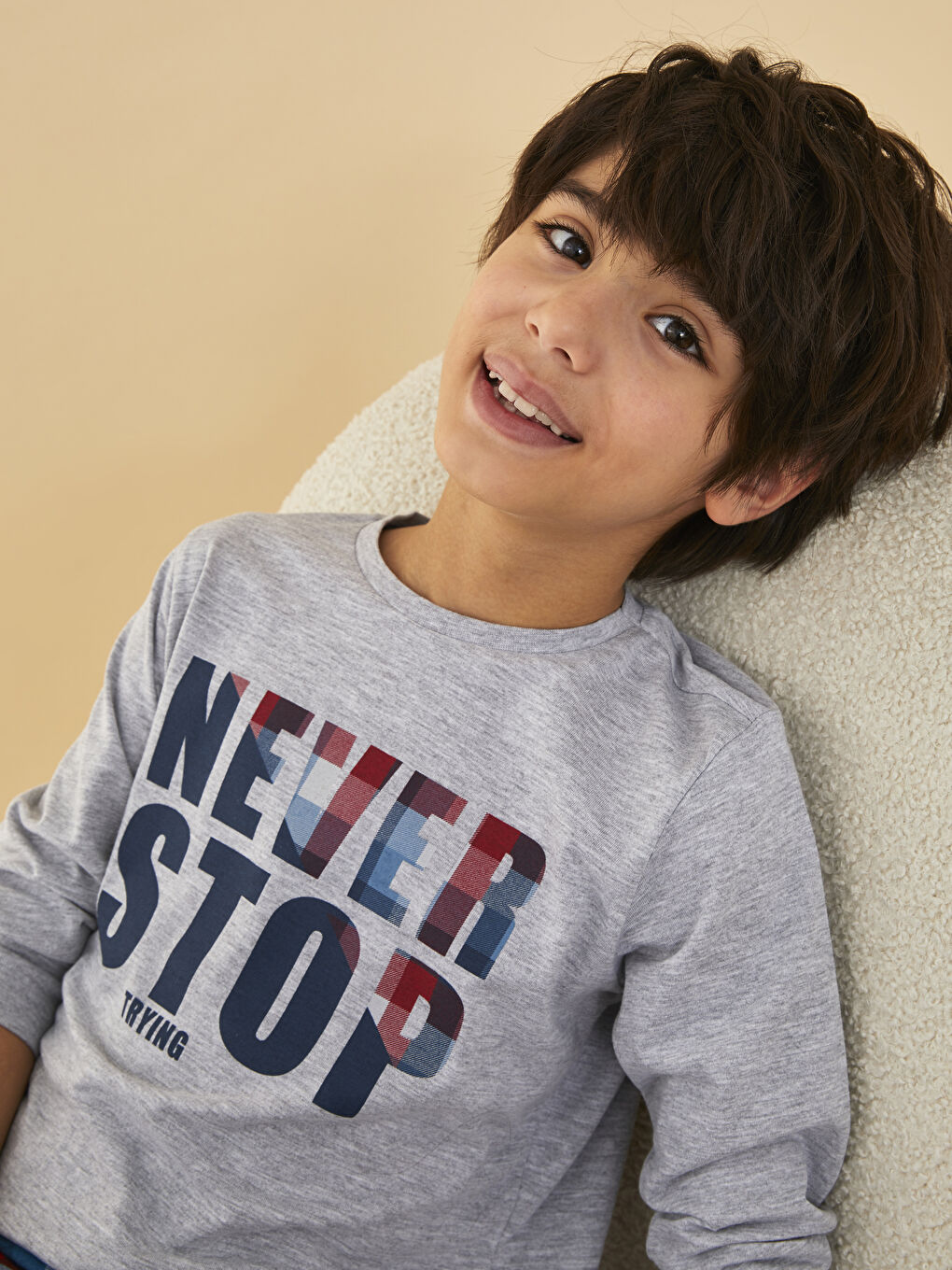 Ensemble de Pyjama pour Garçons à Col Rond Imprimé à Manches Longues-1