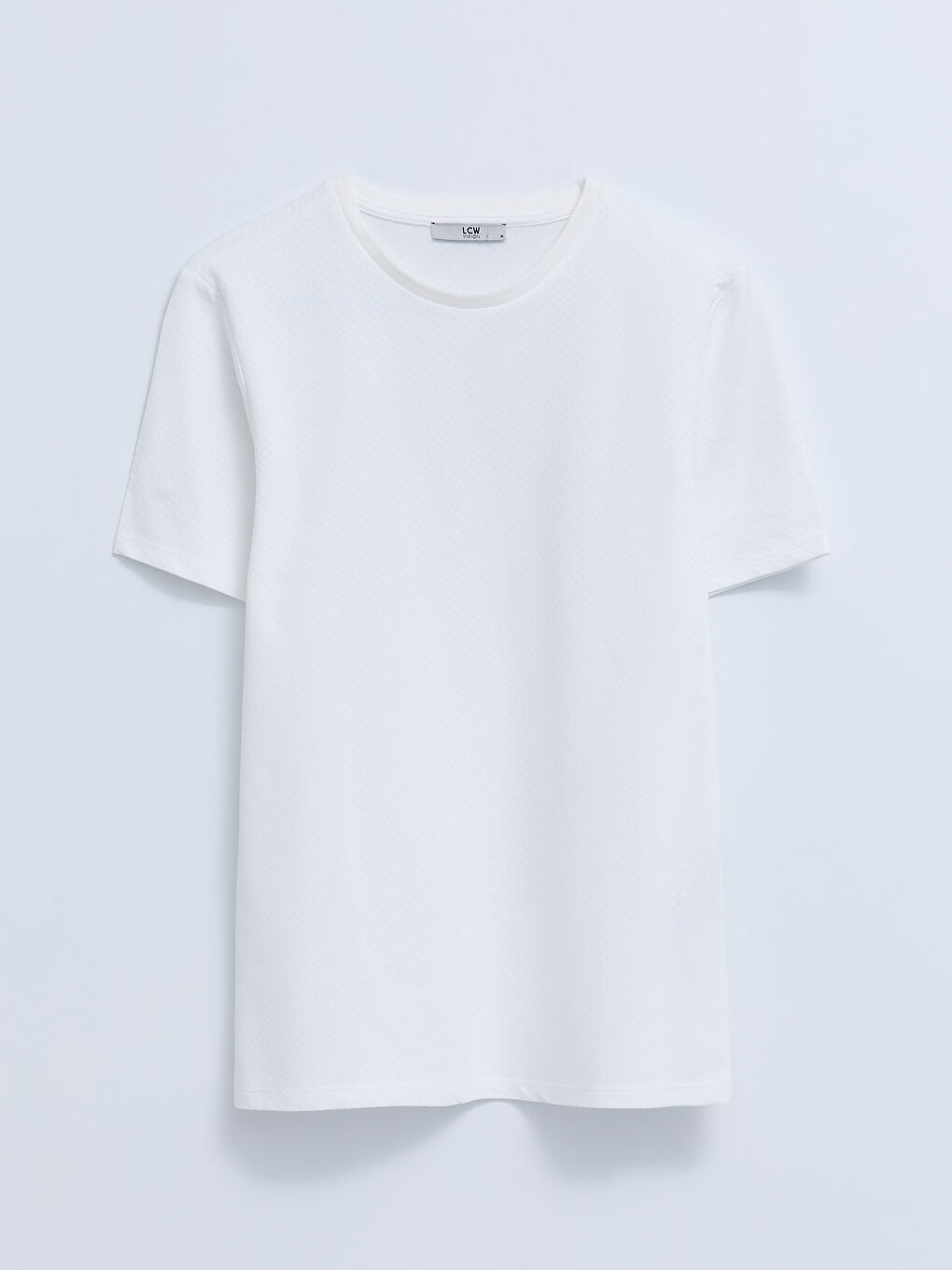 Ekru Bisiklet Yaka Penye Erkek Tişört-5