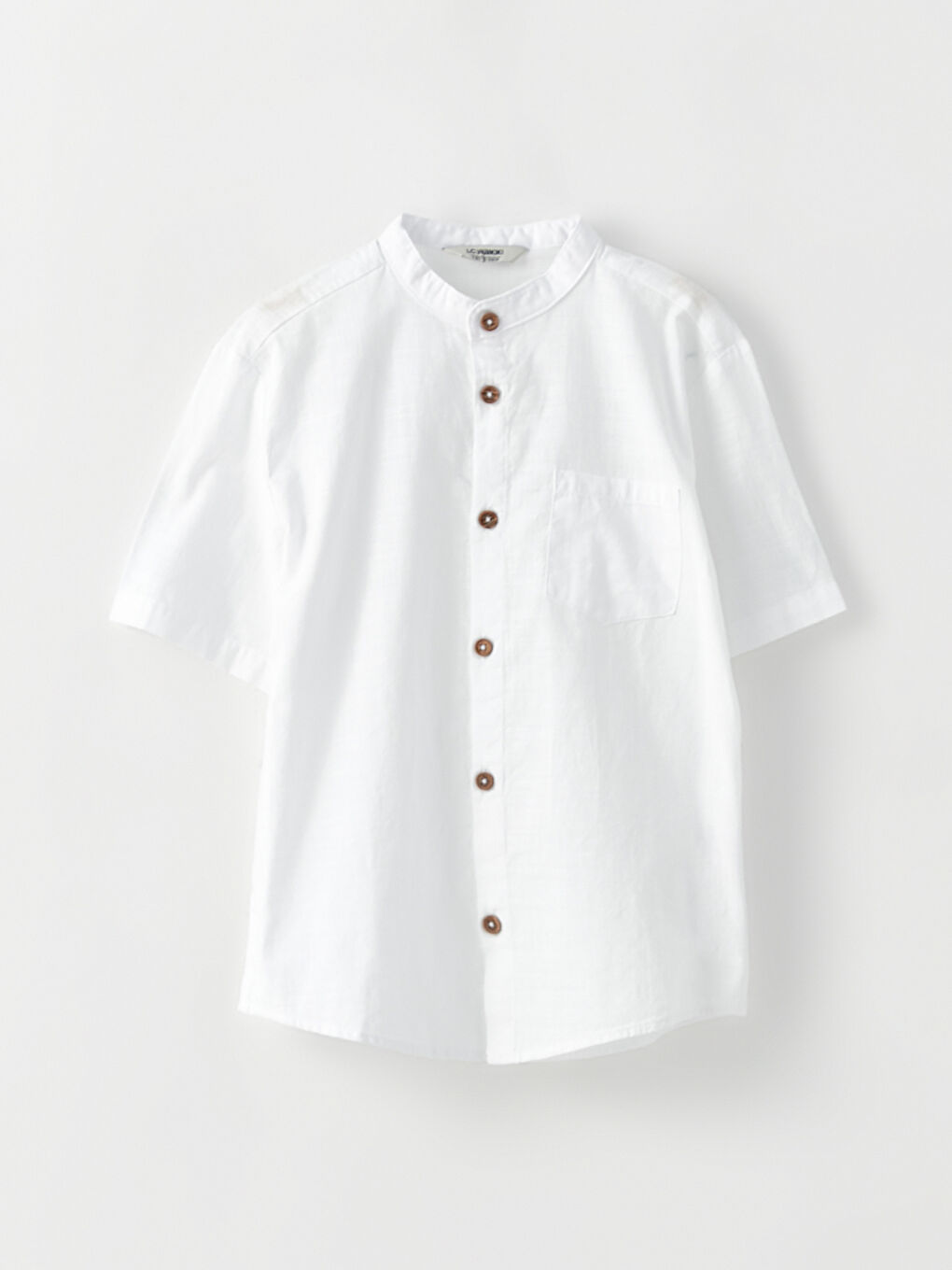 Beyaz Hakim Yaka Kısa Kollu Erkek Çocuk Gömlek ve Roller-1