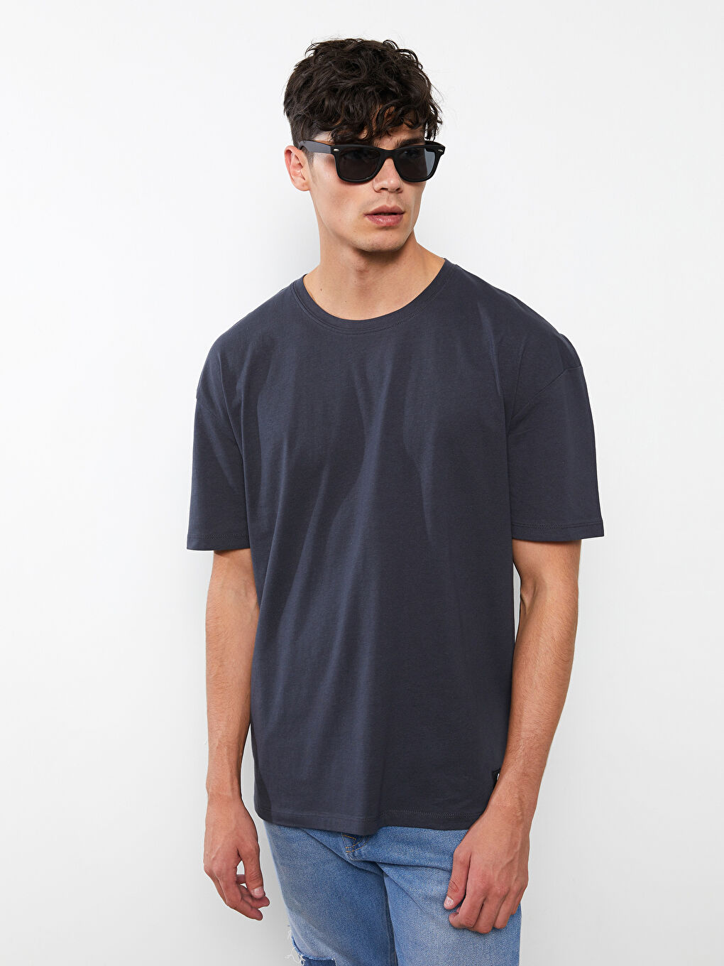 Oversize Crew Neck Short Sleeve Printed Jersey Men's T-Shirt-1