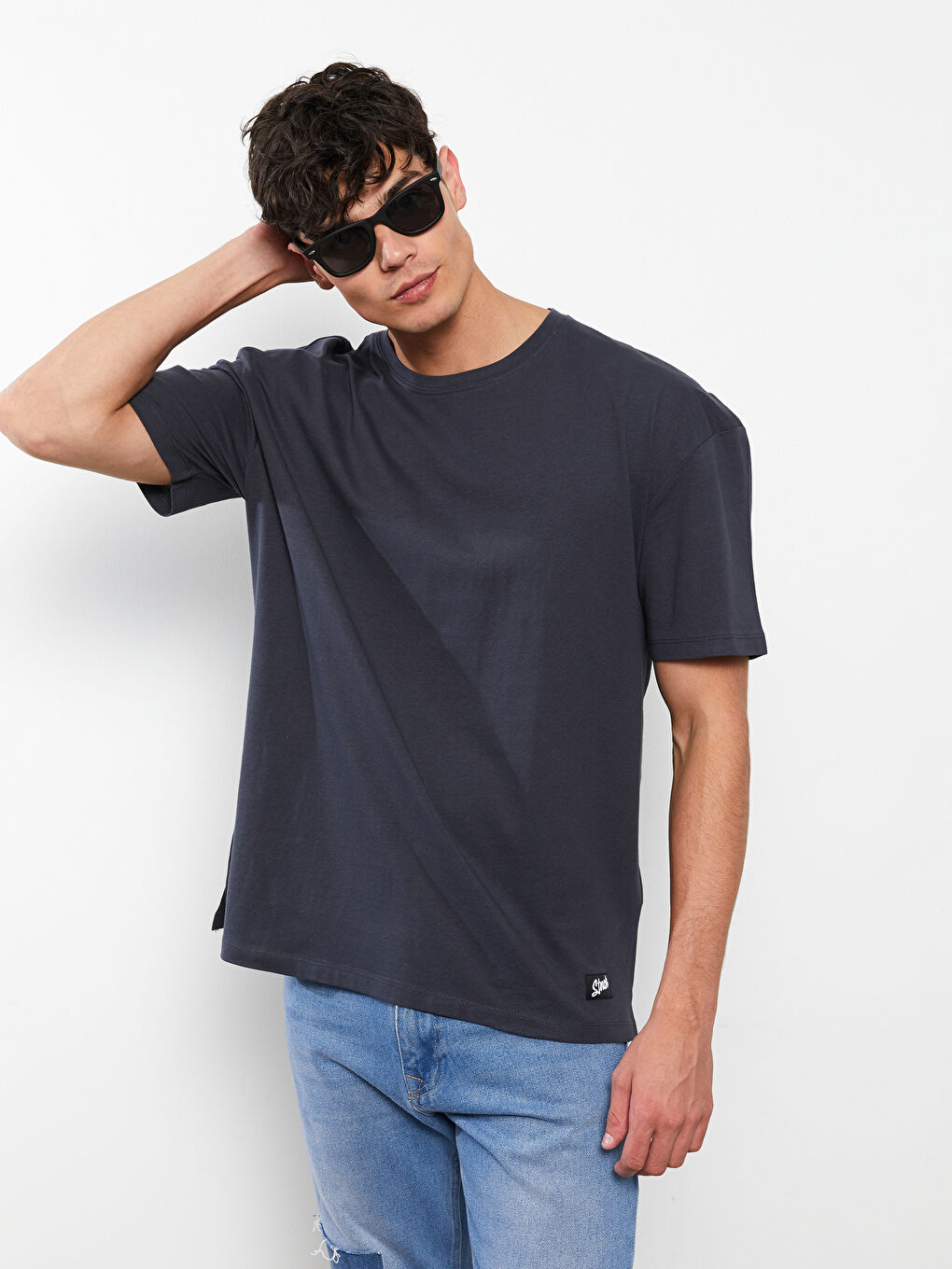 Oversize Crew Neck Short Sleeve Printed Jersey Men's T-Shirt-2