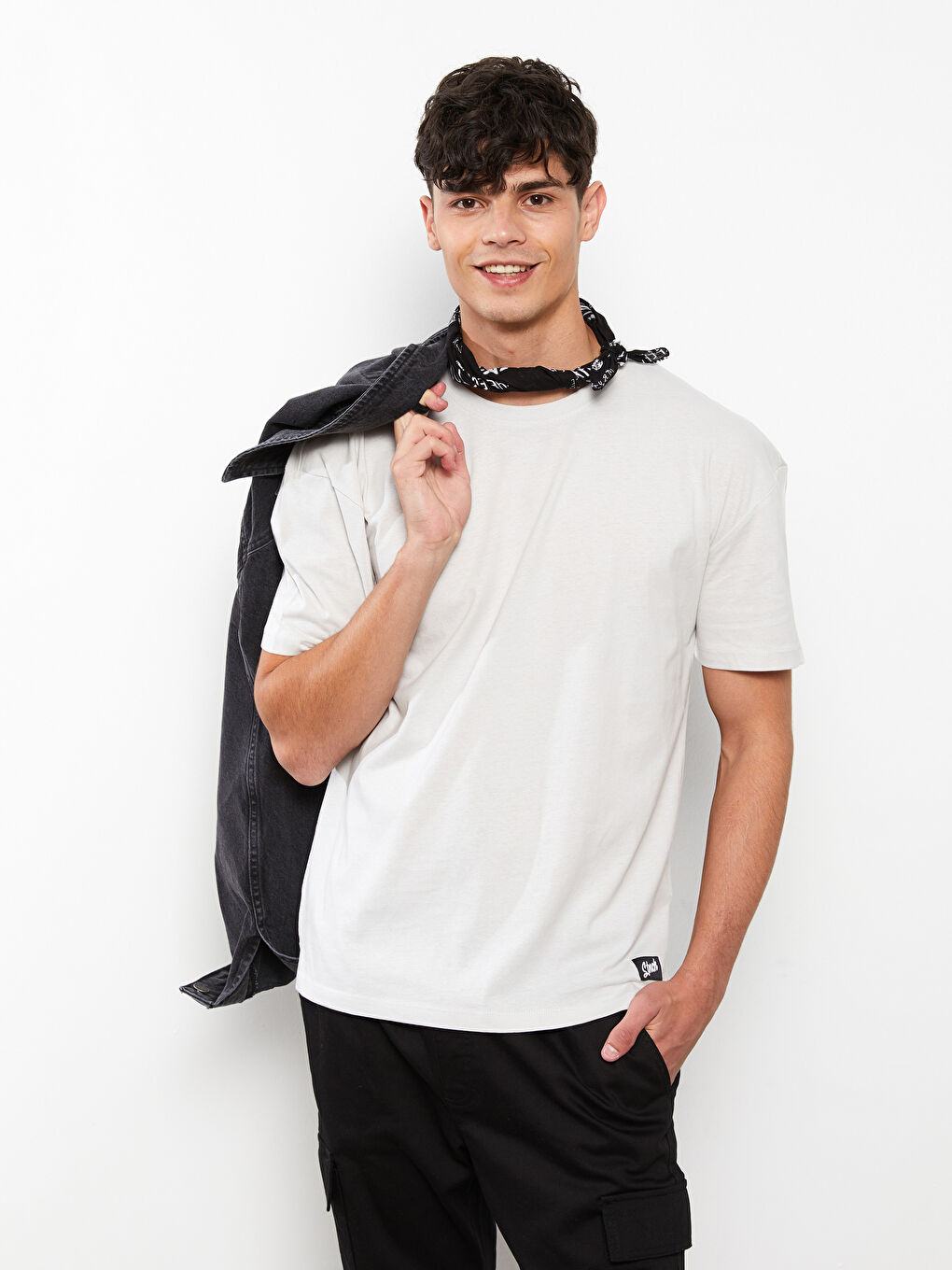 T-Shirt Pour Hommes En Jersey Imprimé À Manches Courtes Et Col Rond Surdimensionné-2