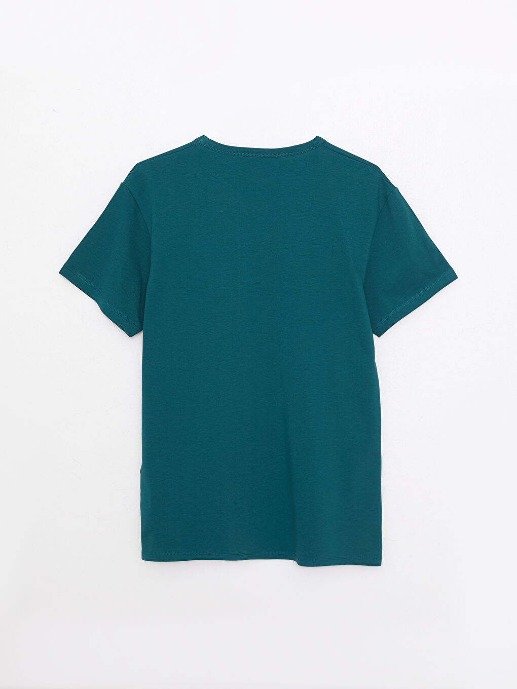 Yeşil Bisiklet Yaka Kısa Kollu Erkek Tişört-6