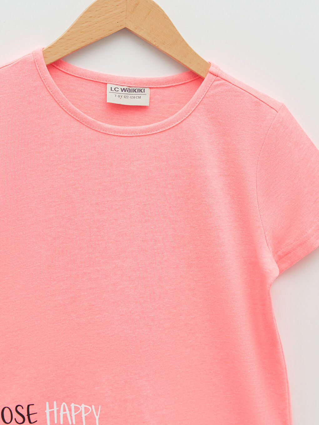 Crew Neck Printed Short Sleeve Girls' T-Shirt-2
