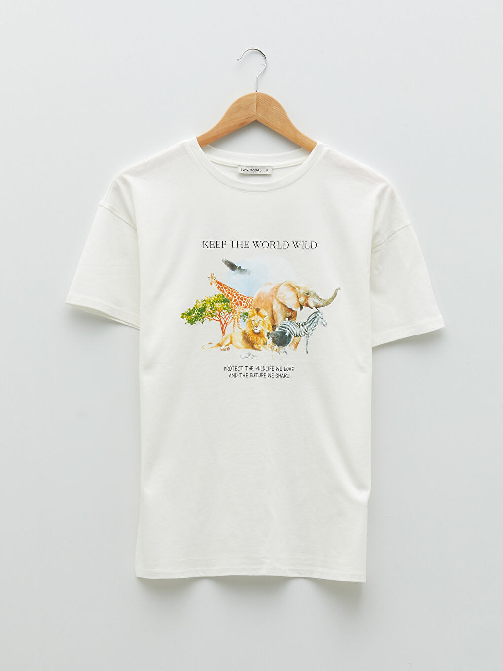 Crew Neck Printed Short Sleeve Cotton Women's T-shirt-5