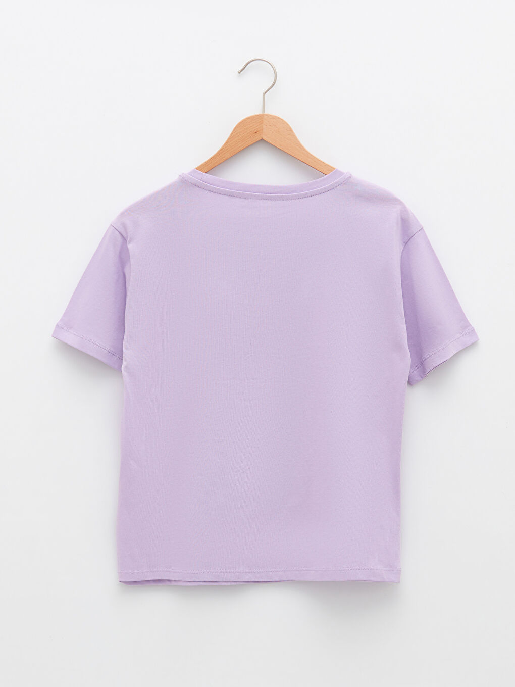 Majica od pamuka sa okruglim izrezom, štampom i kratkim rukavima za žene-1