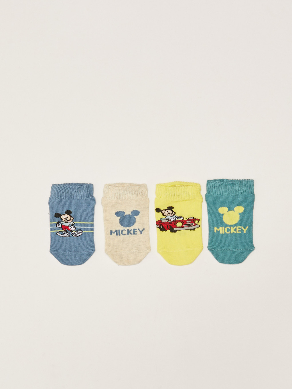 Mickey Mouse Printed Baby Boy Booties Socks 4 Pack-1
