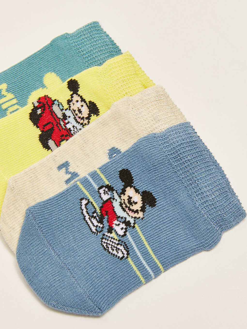 Mickey Mouse Printed Baby Boy Booties Socks 4 Pack-2