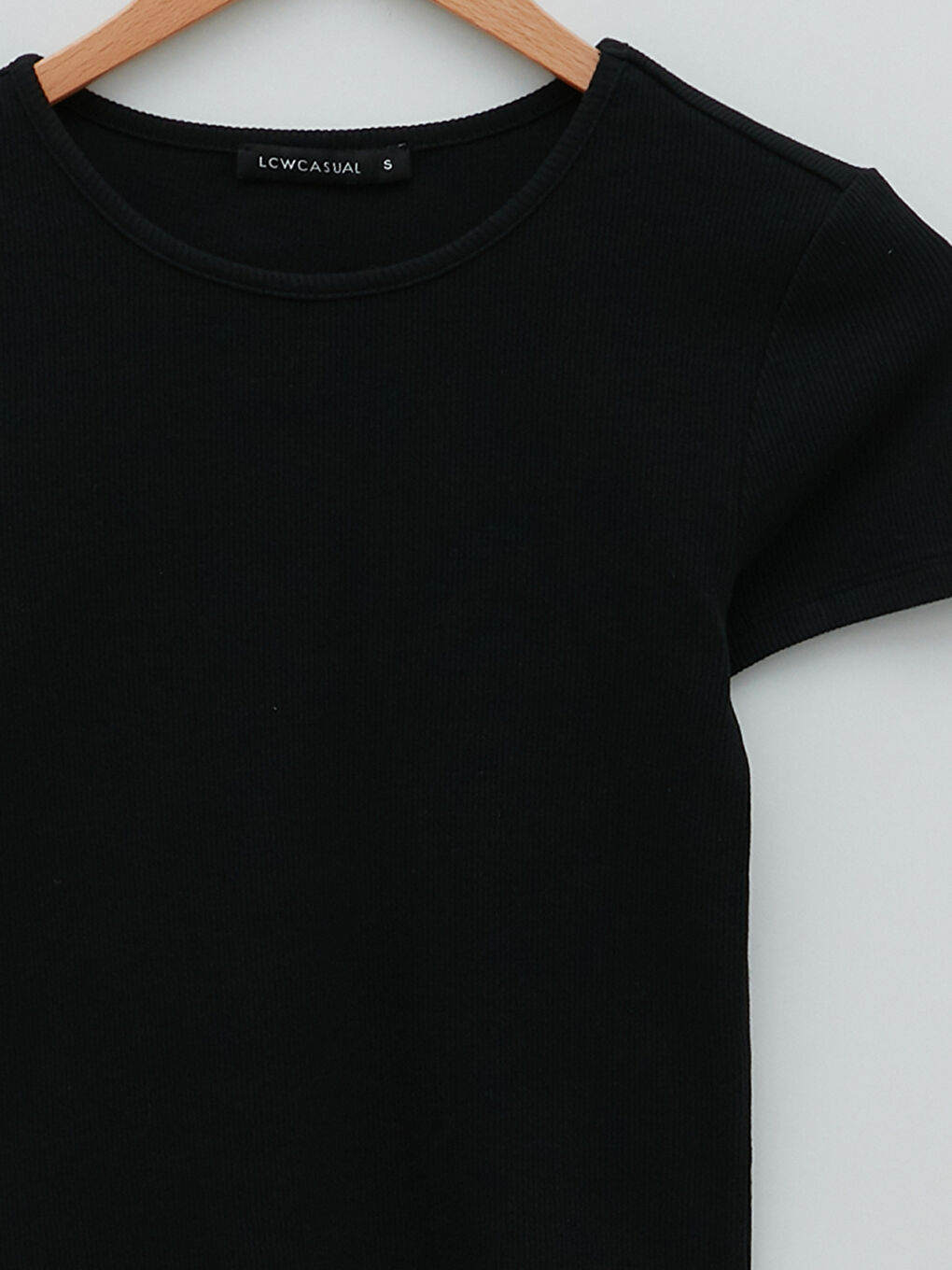 تي شيرت قطن ياقة دائرية مستقيم كم قصير للسيدات-7