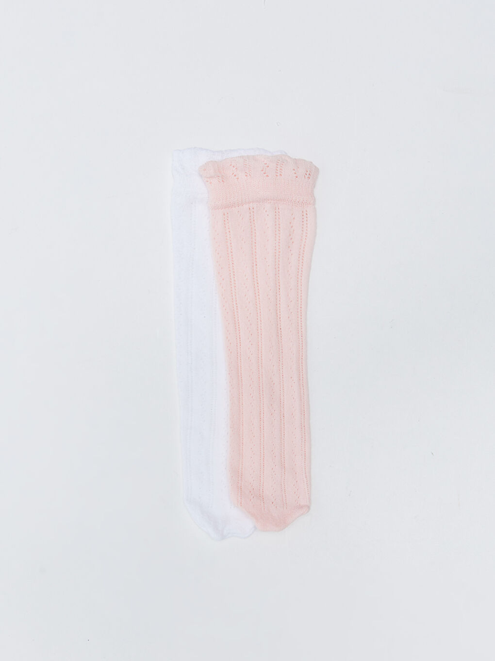 Self Patterned Baby Girl Knee High Socks 2 Pack